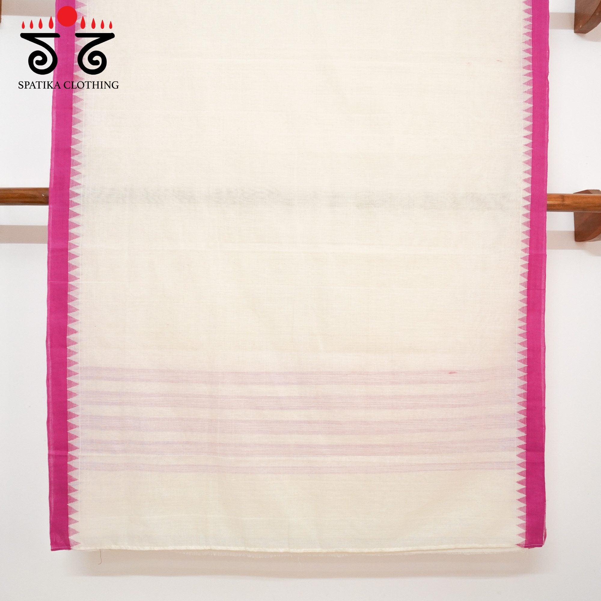 Off-White Ponduru Handspun Cotton Saree With Special Blouse