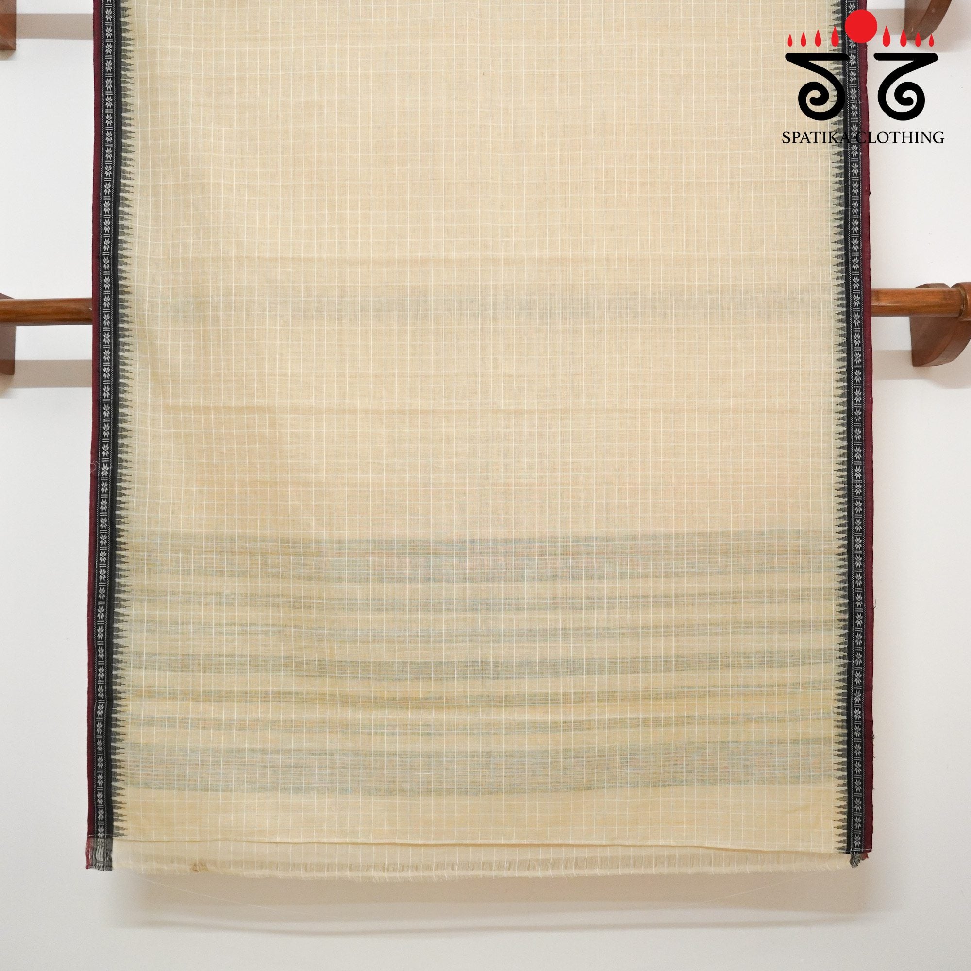 Beige Ponduru Handspun Cotton Saree