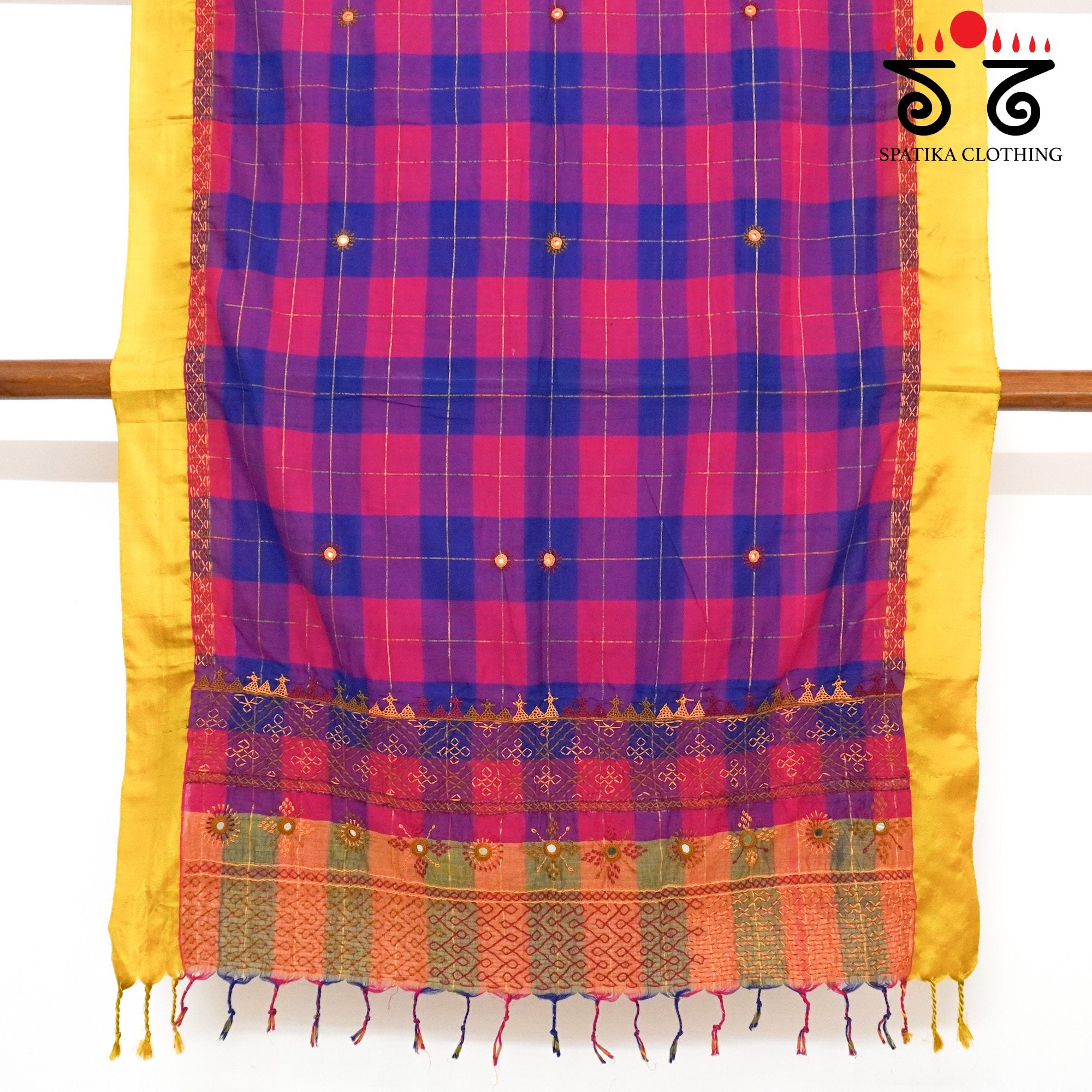 Lambani on Ponduru silk Border Dupatta