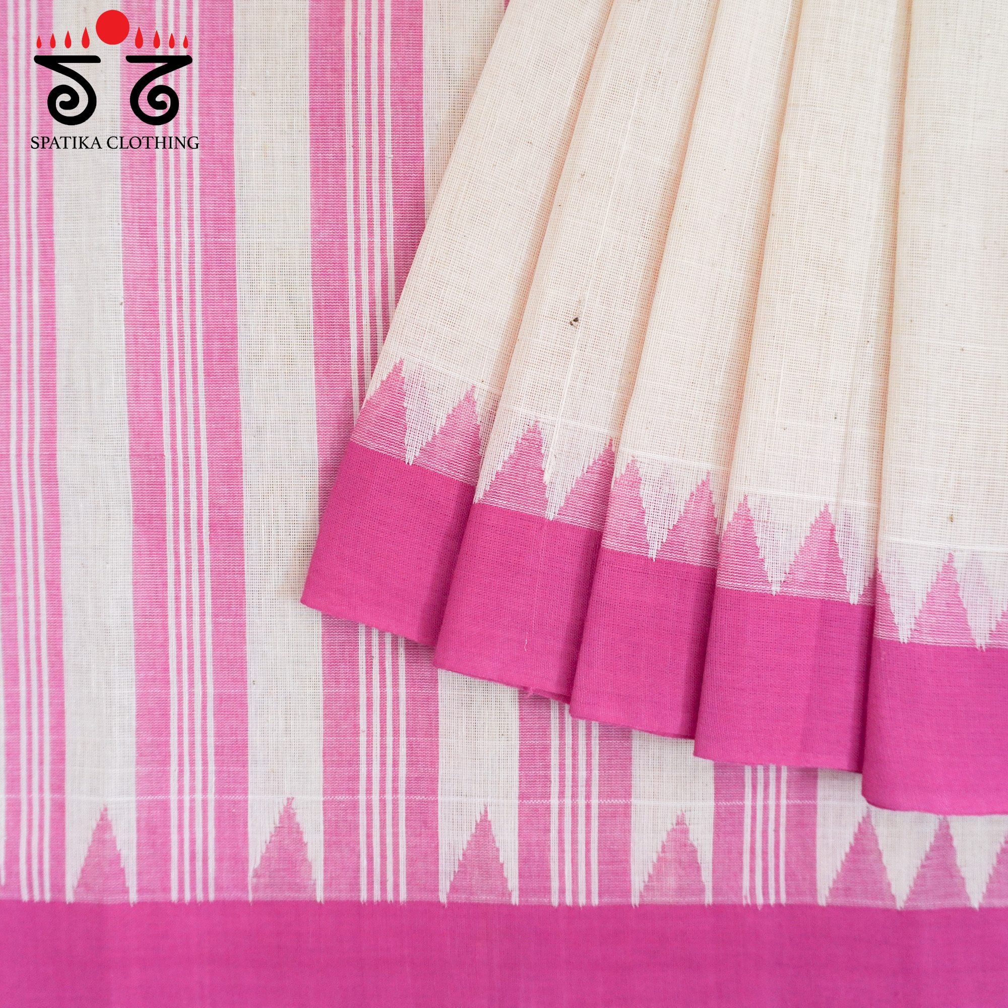 Off-White Ponduru Handspun Cotton Saree