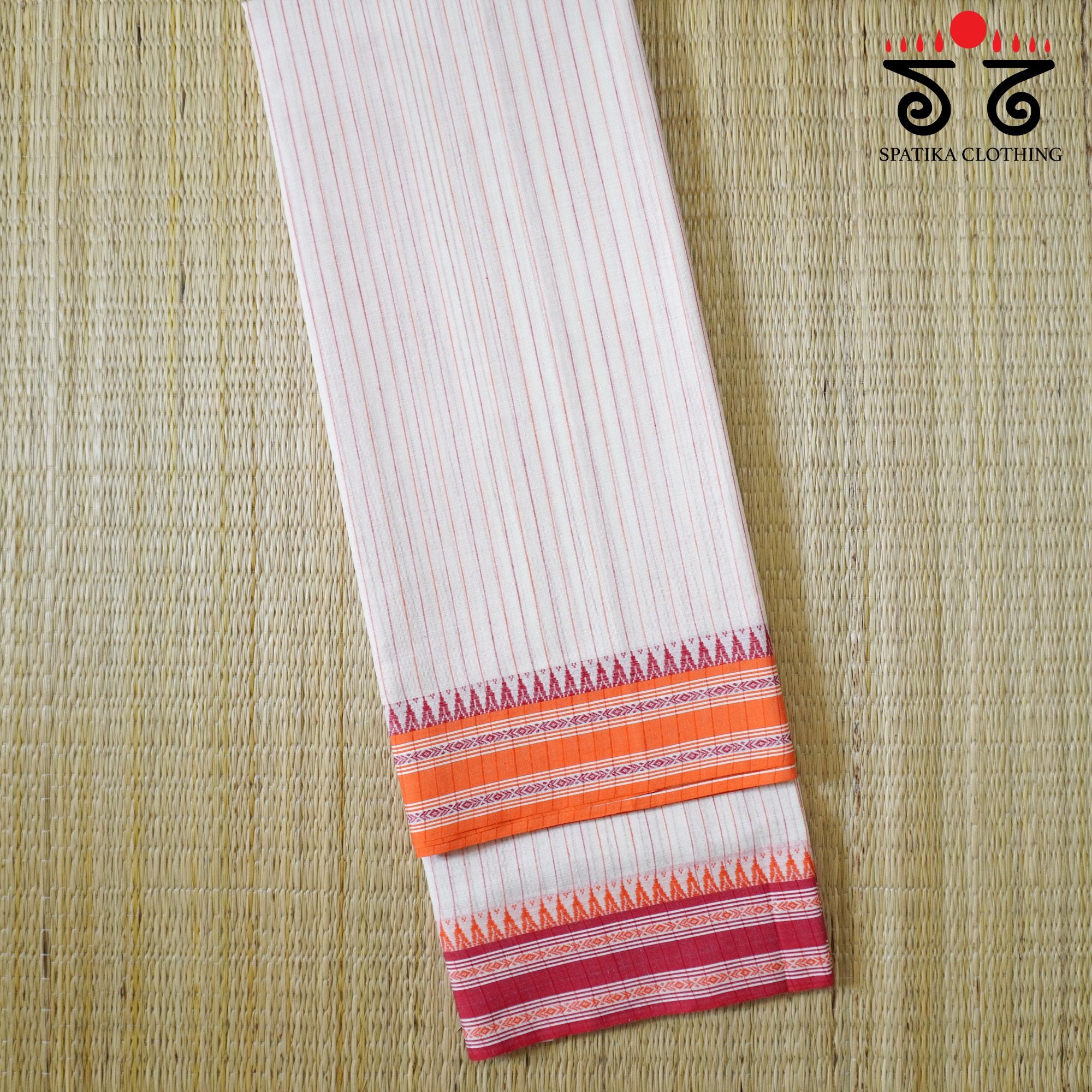 Begampur - Off White Handwoven Cotton Saree