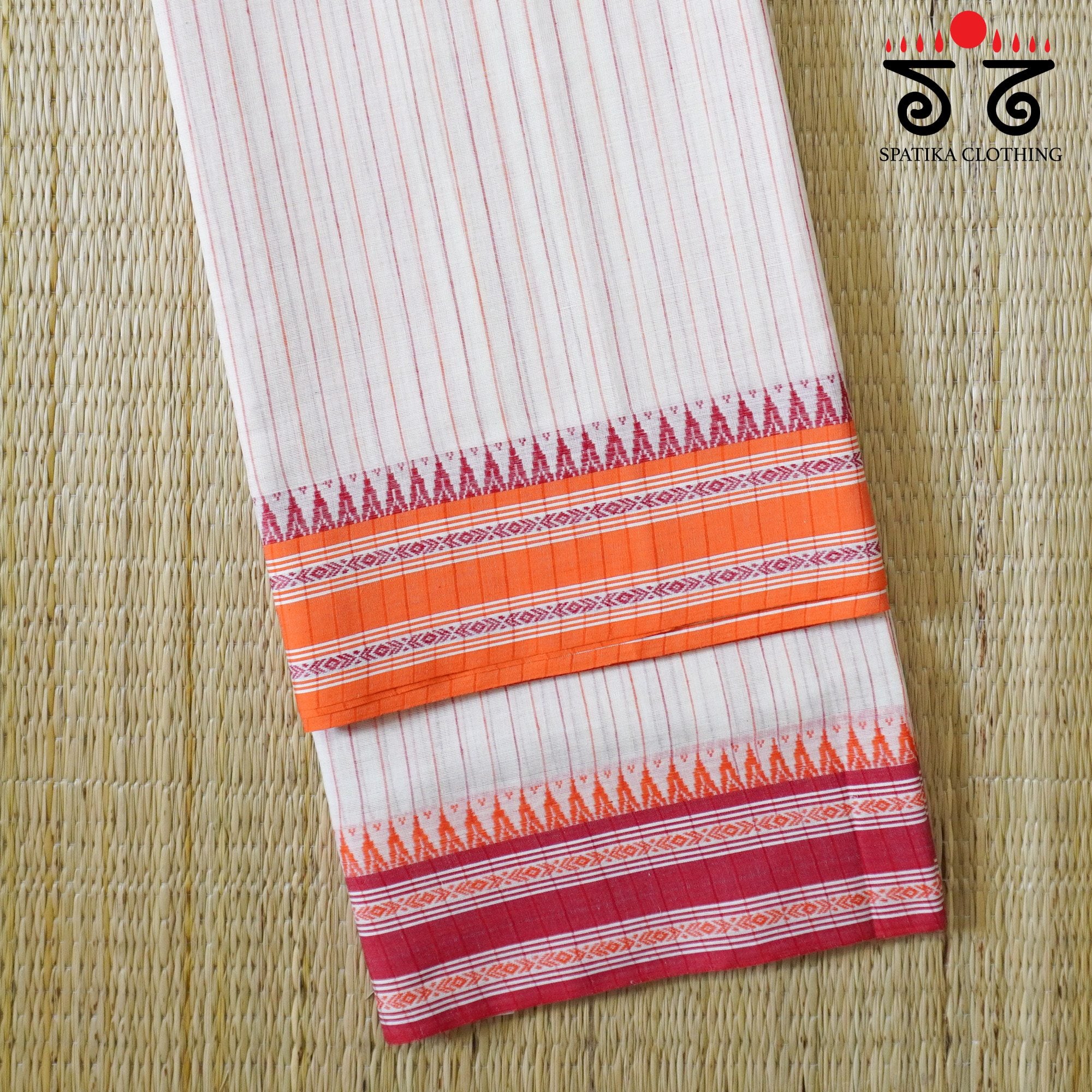 Begampur - Off White Handwoven Cotton Saree