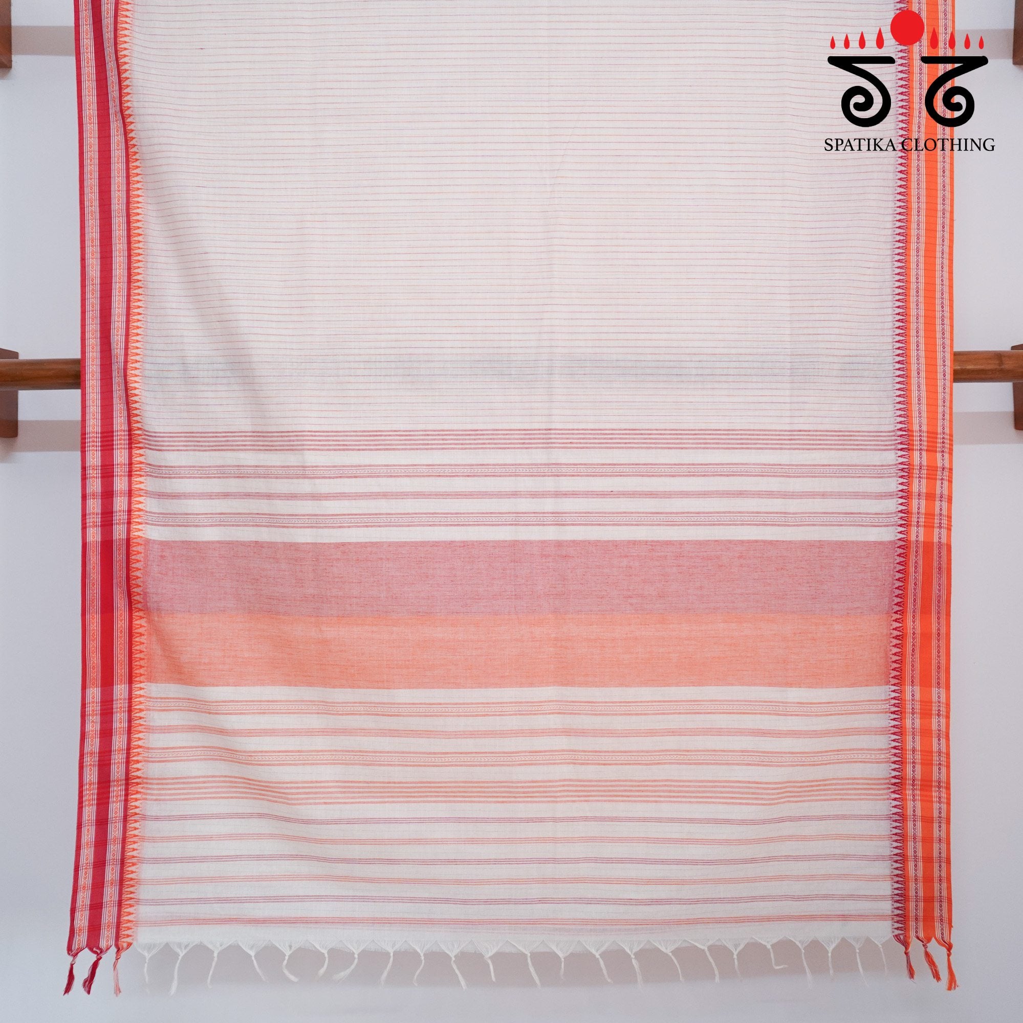 Begampur - Off White Handwoven Cotton Saree
