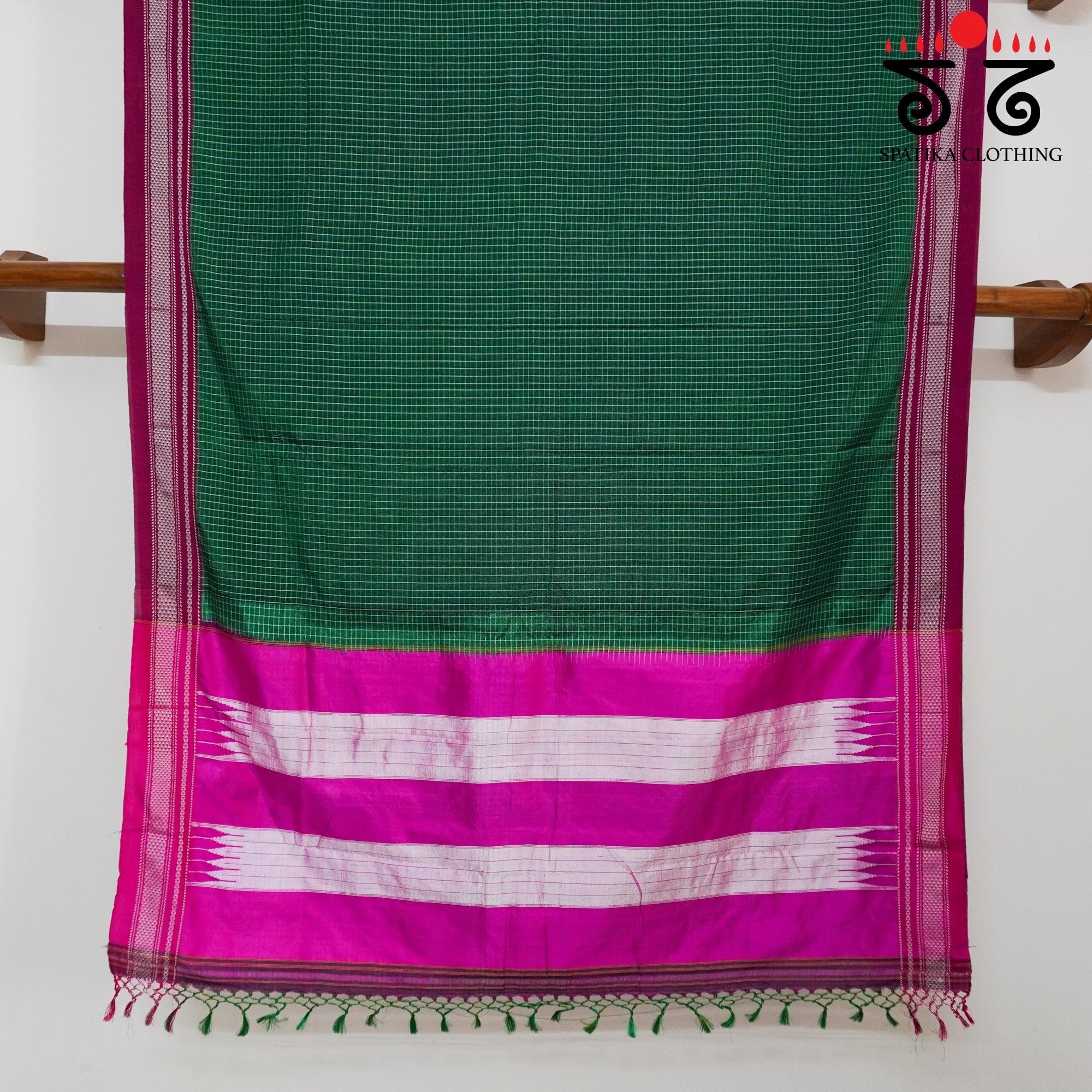 Green Ilkal Handwoven Cotton Saree