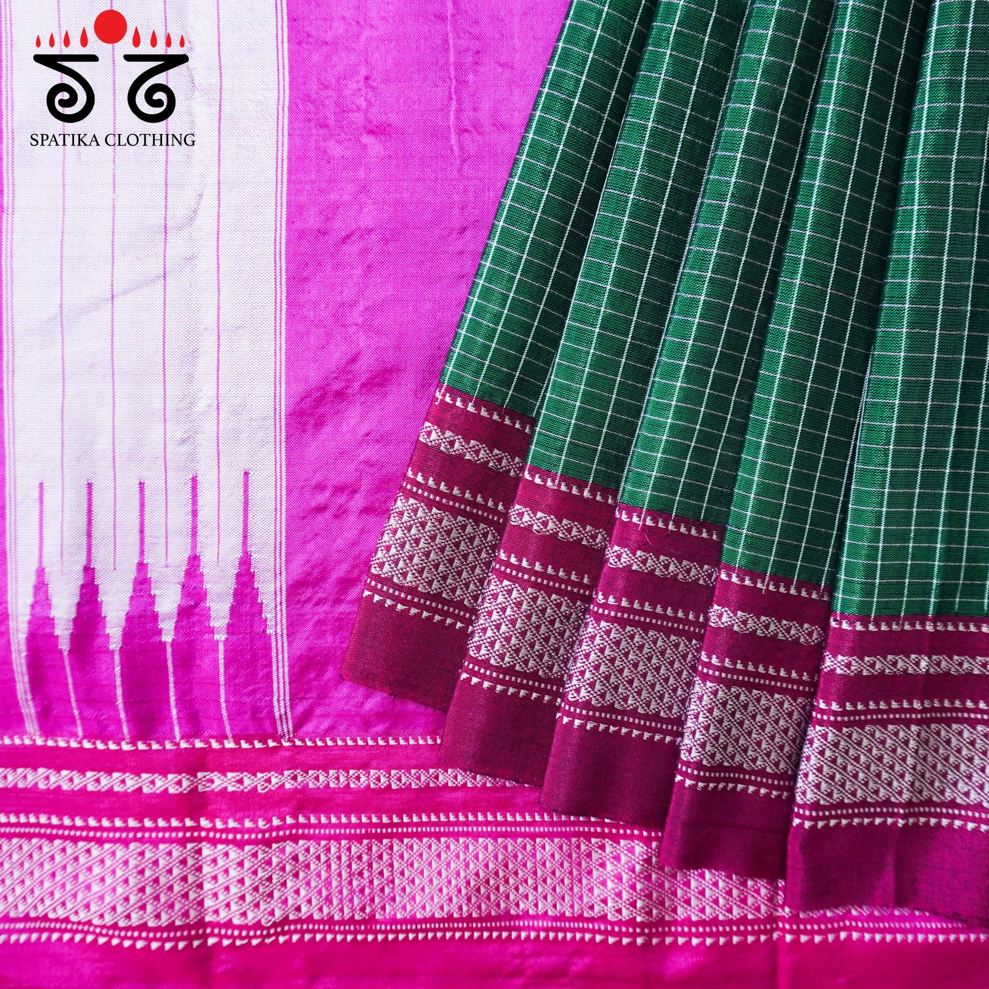 Green Ilkal Handwoven Cotton Saree