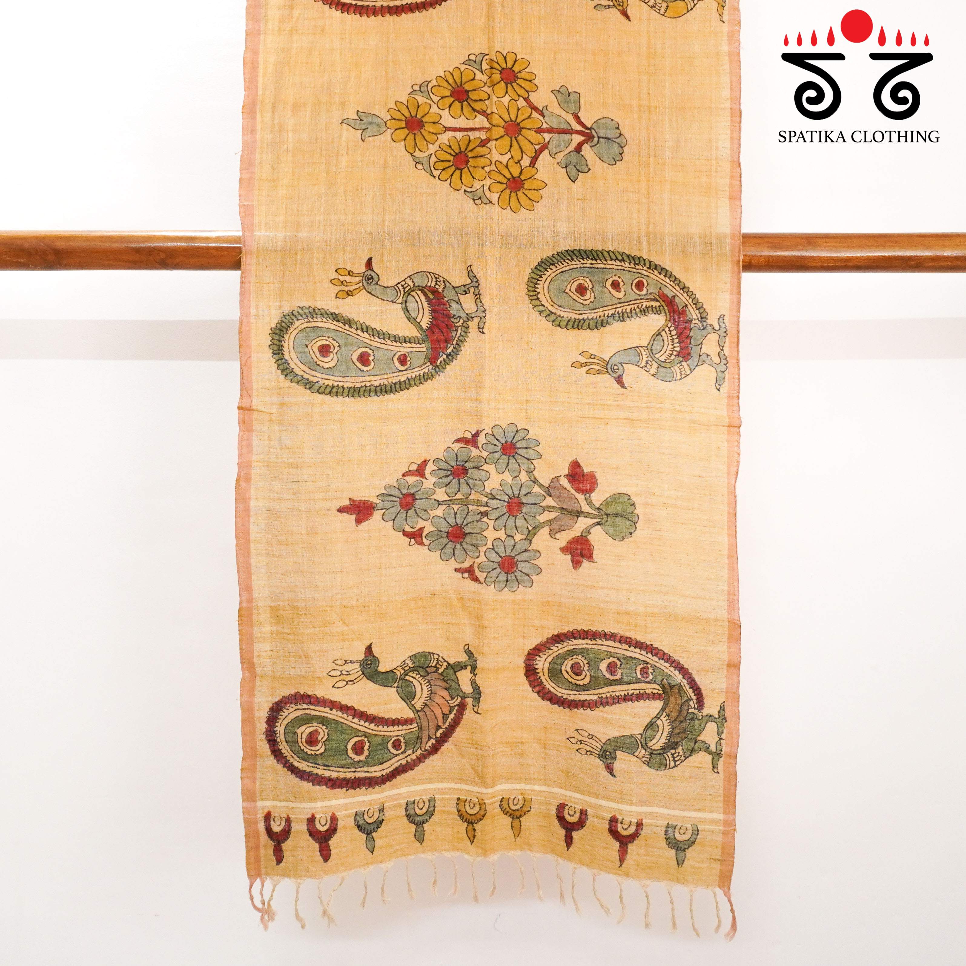 Beige Kalamkari Ponduru Stole