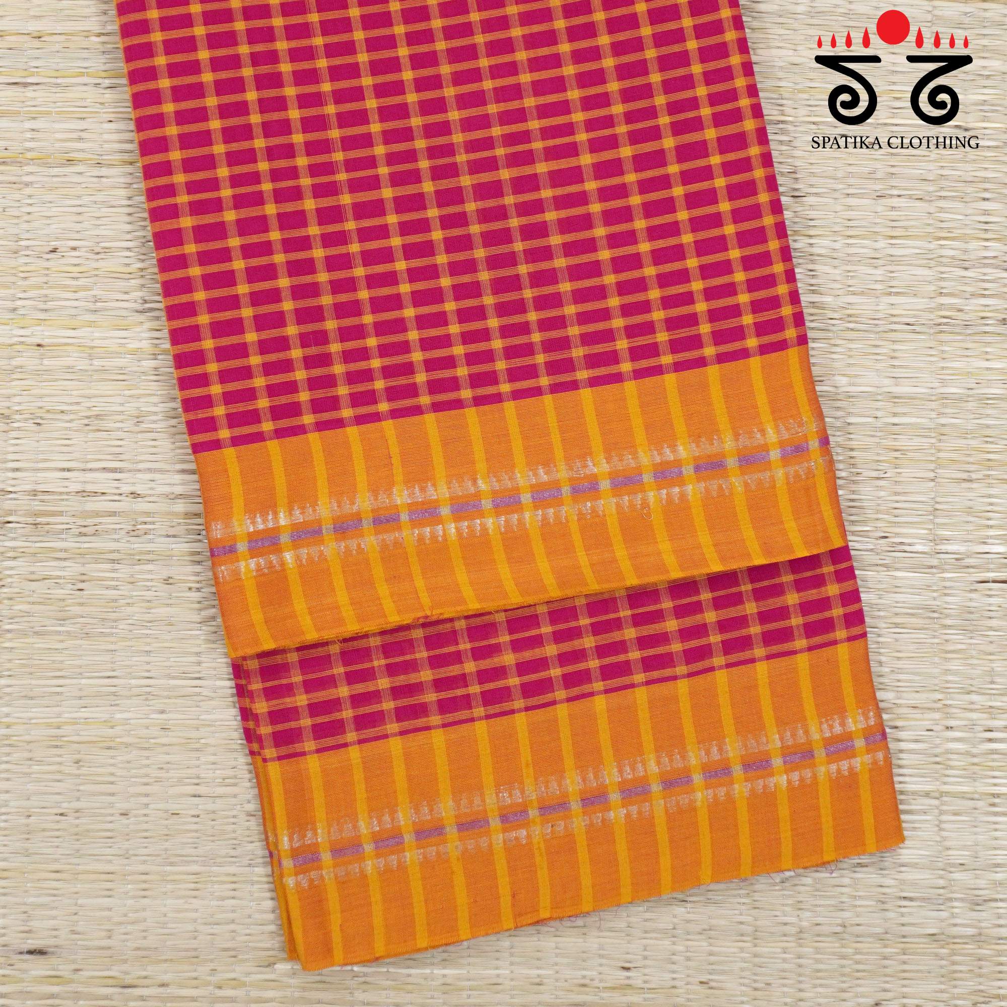 Red Andhra Handwoven Cotton Saree