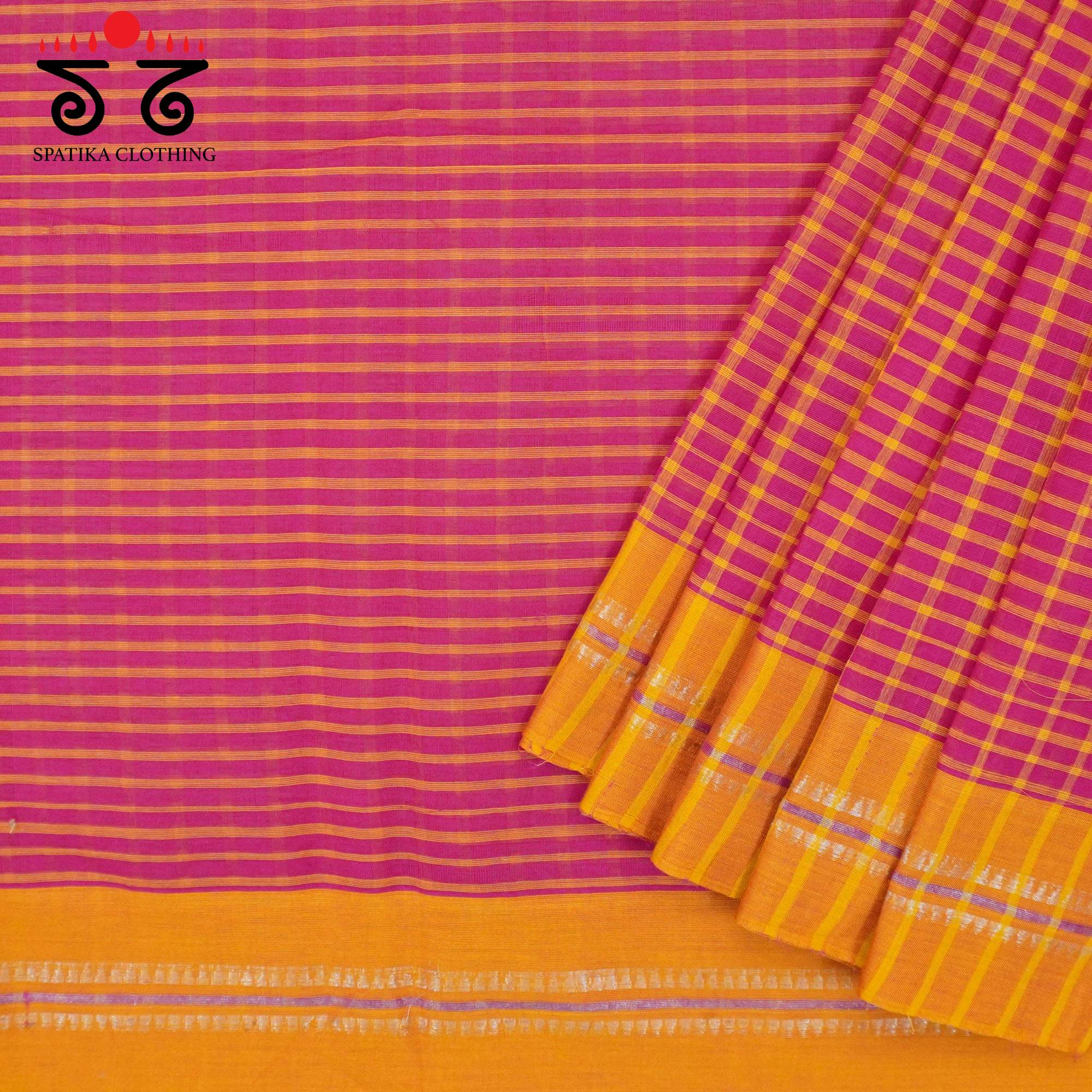 Red Andhra Handwoven Cotton Saree