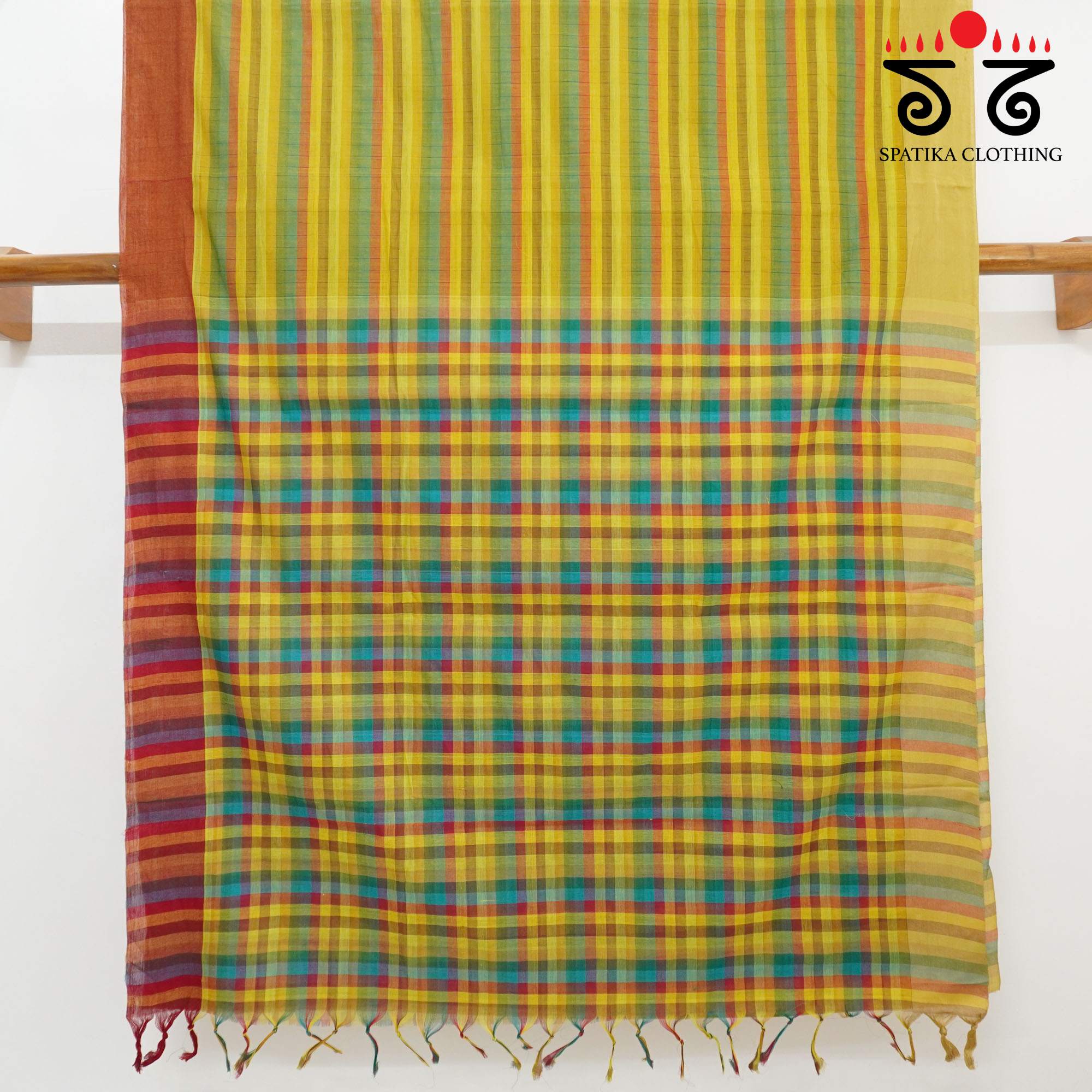 Green Multi Andhra Handwoven Cotton Saree