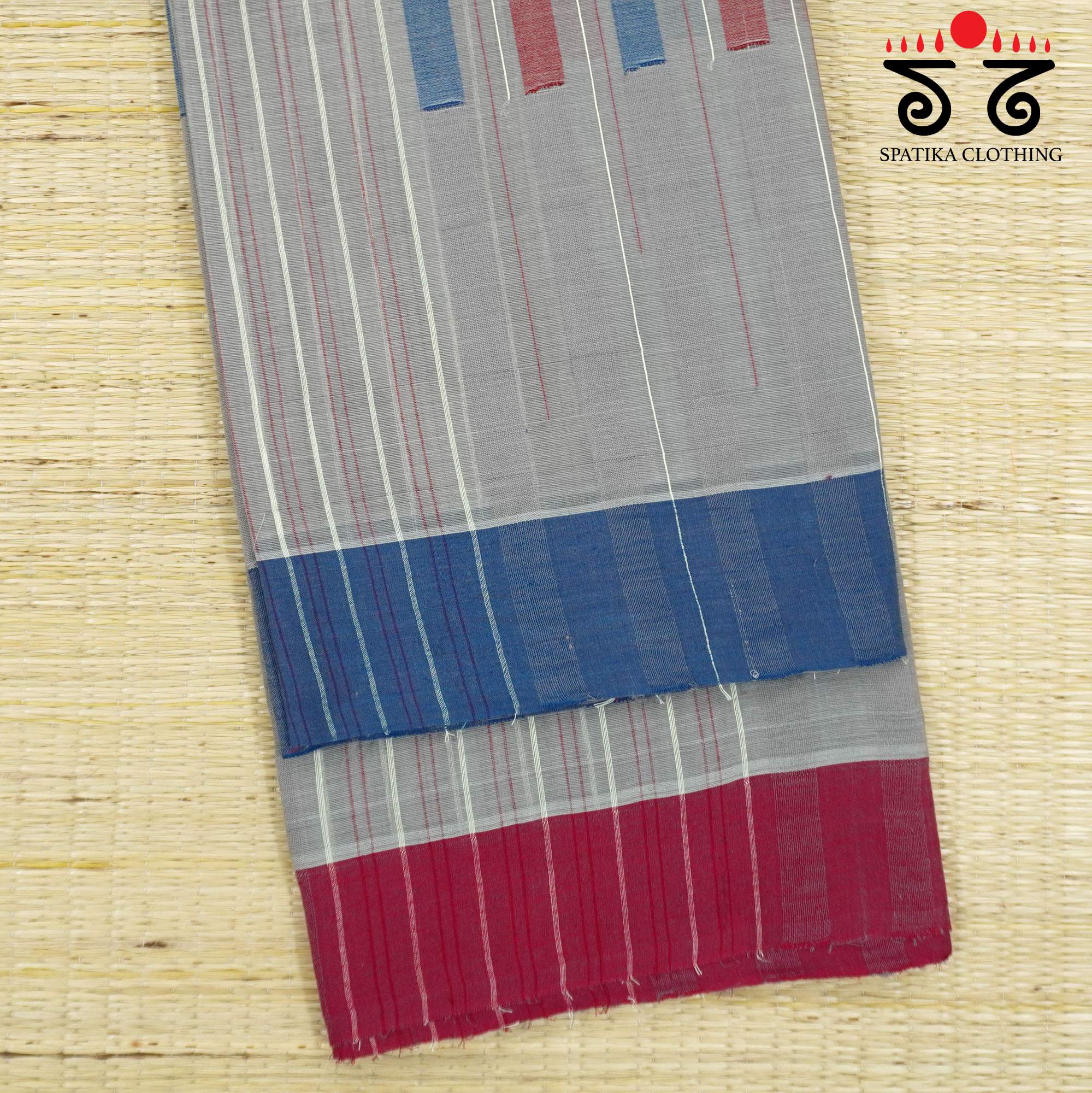 Light Grey Andhra Handwoven Cotton Saree