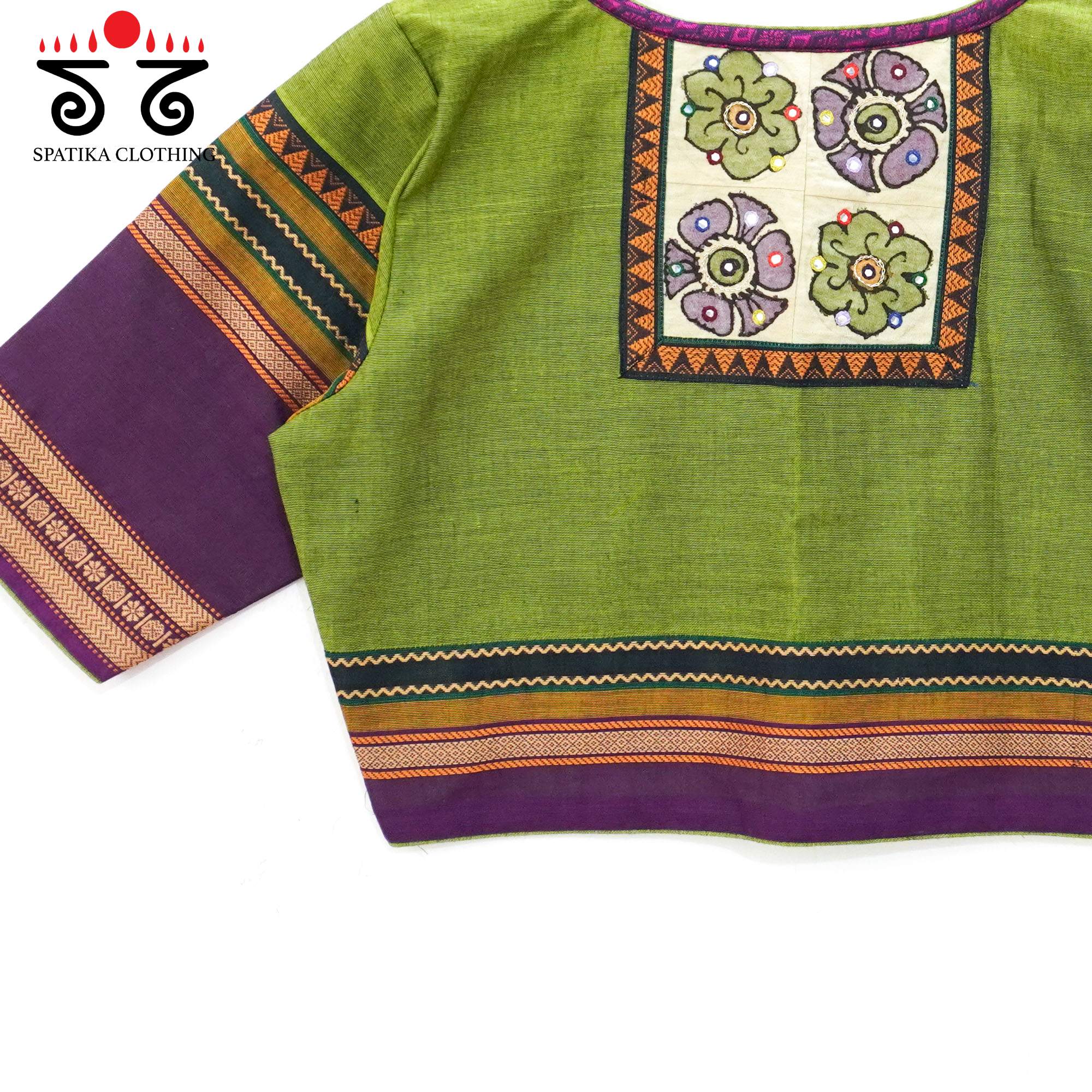 Green Chettinad - Pen Kalamkari Blouse