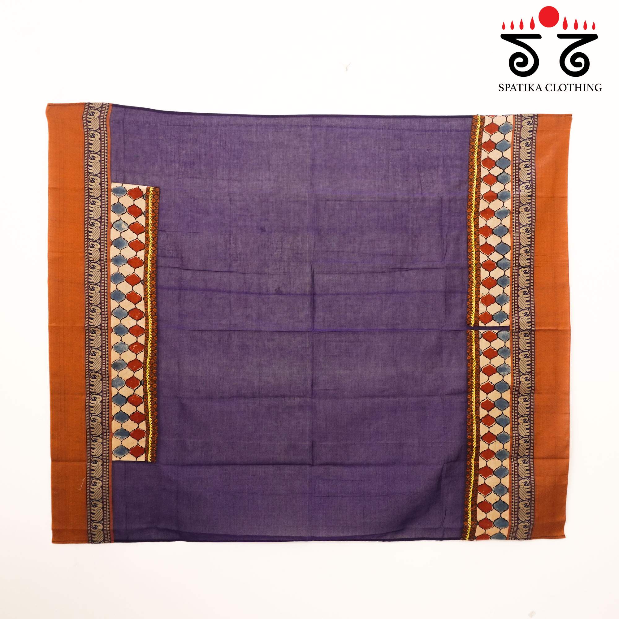 Violet Hand-embroidered Blouse Fabric