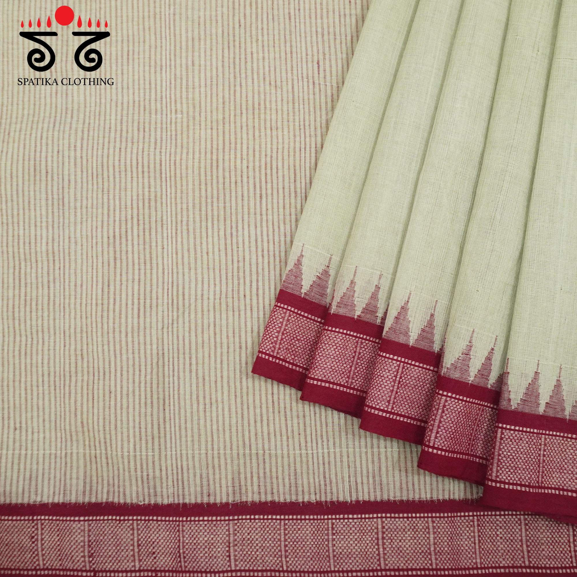 Grey Ponduru Handspun Cotton Saree With Special Blouse