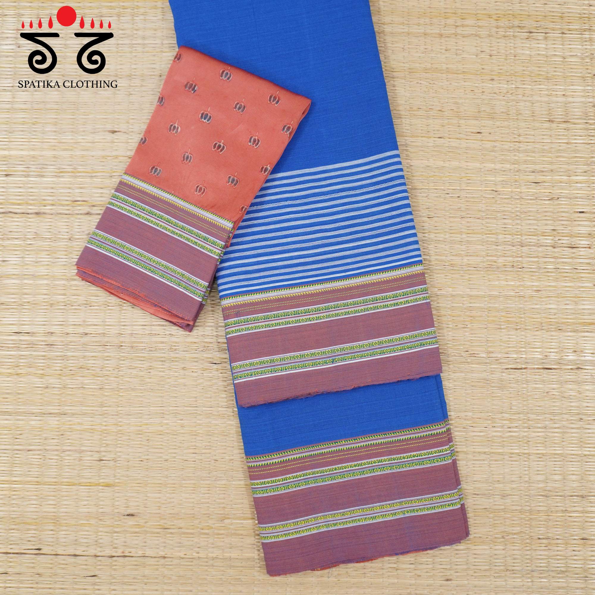 Blue ilkal Cotton Saree With Special Blouse