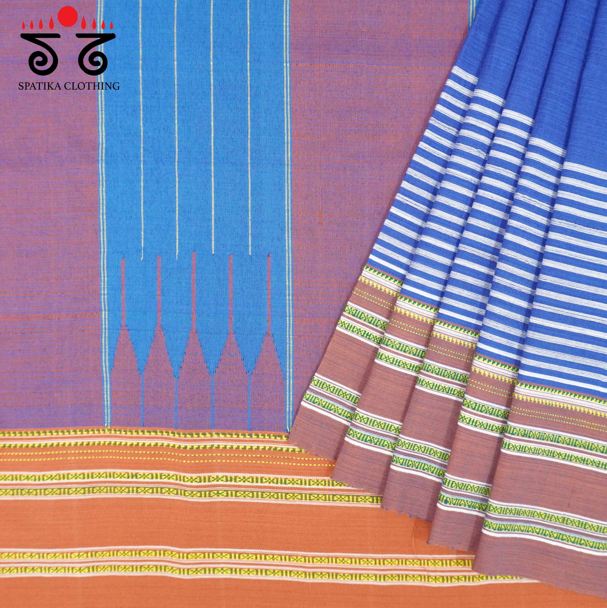 Blue ilkal Cotton Saree With Special Blouse