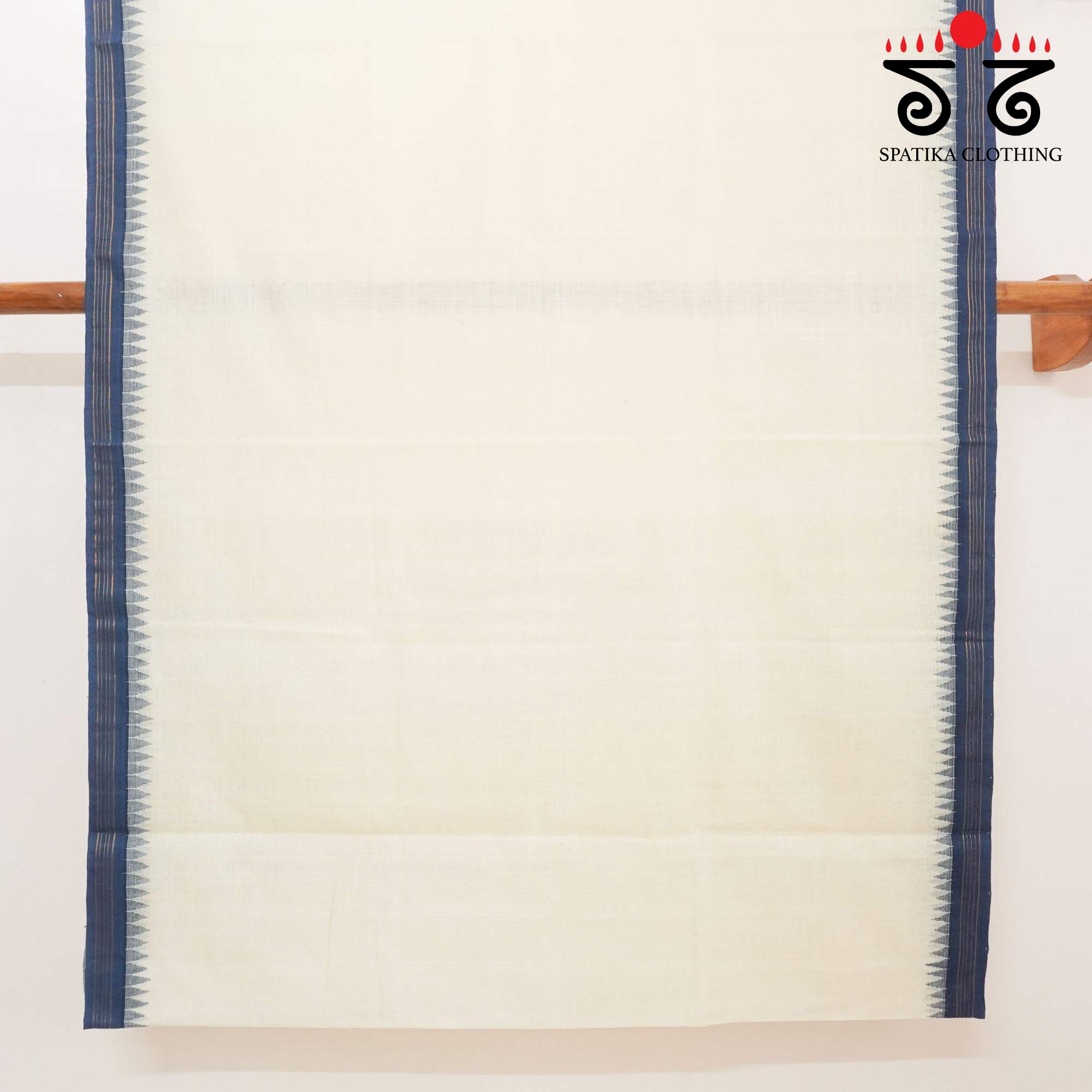 Off White Ponduru Handspun Cotton Saree