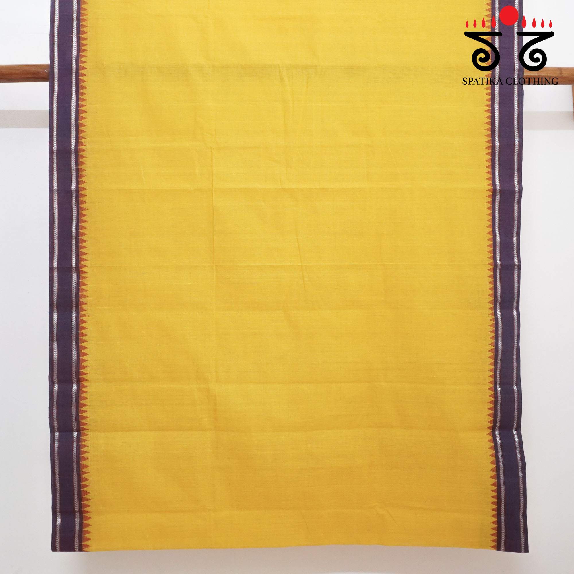 Yellow Ponduru Handspun Cotton Saree