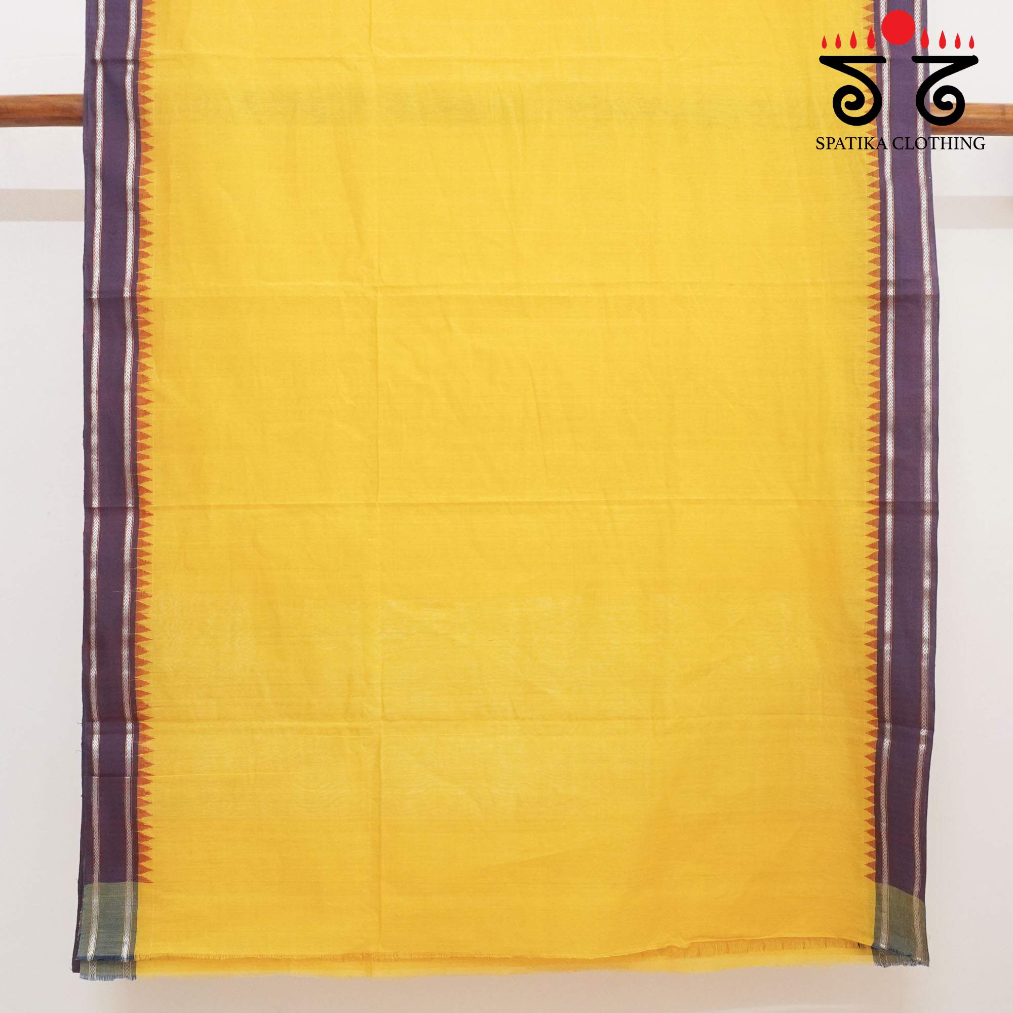 Yellow Ponduru Handspun Cotton Saree