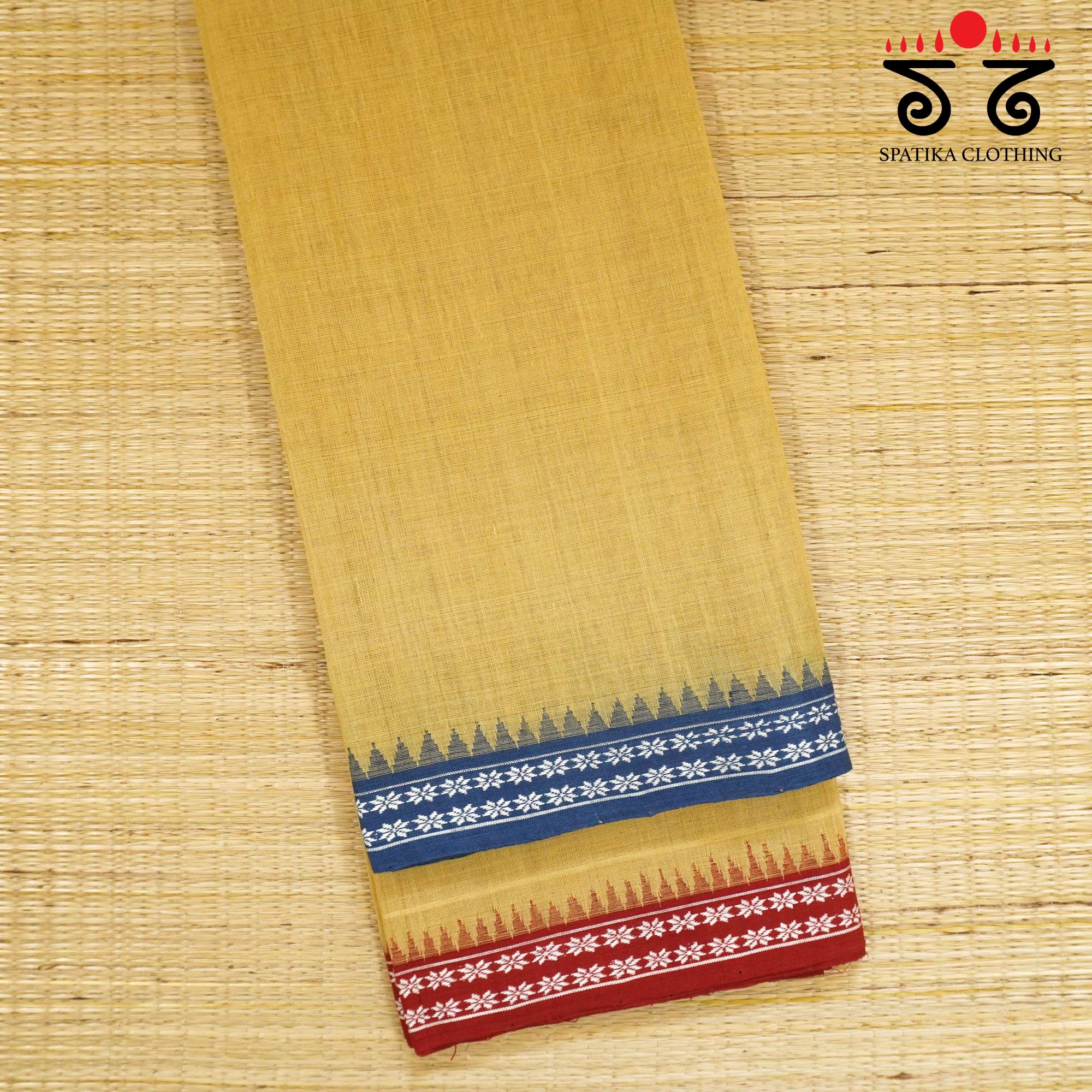Yellow Ponduru Handspun Cotton Saree