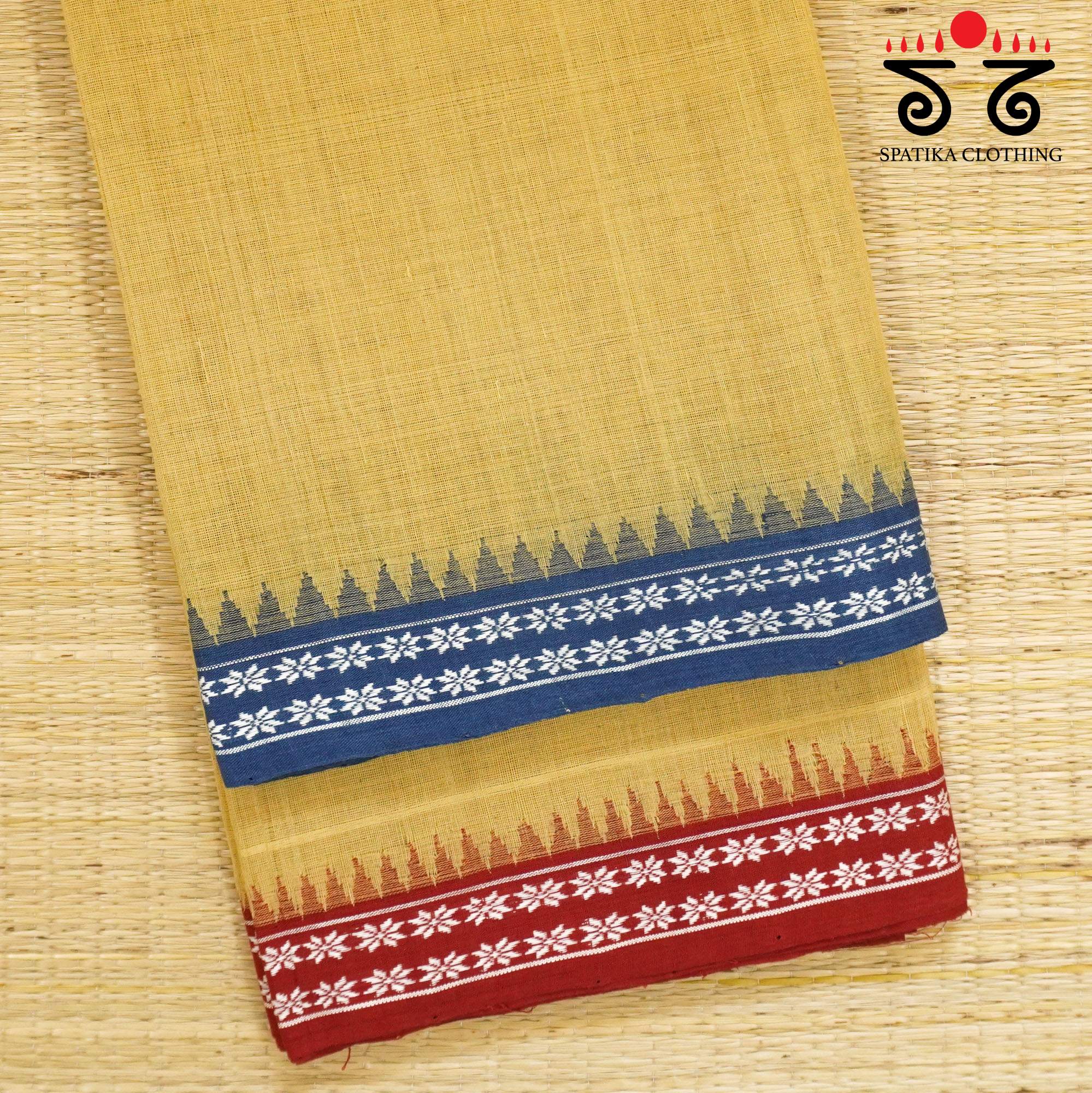 Yellow Ponduru Handspun Cotton Saree