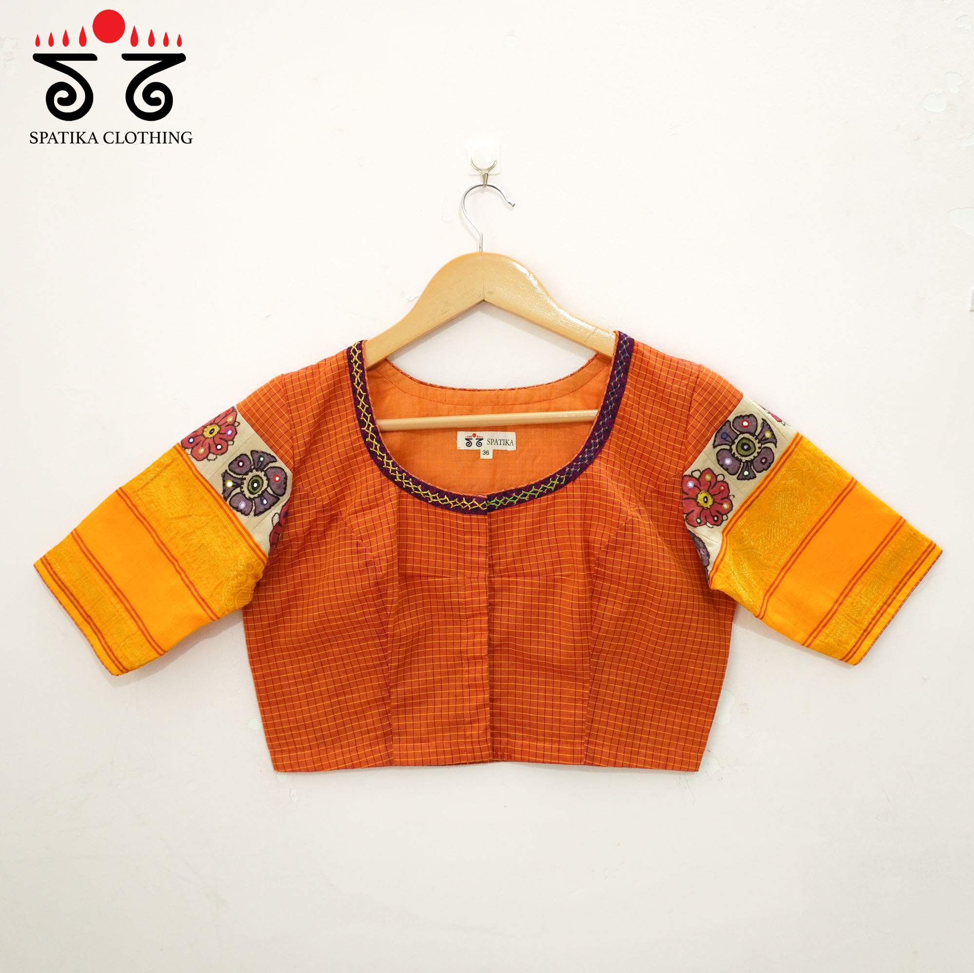 Orange Chettinad - Pen Kalamkari Blouse