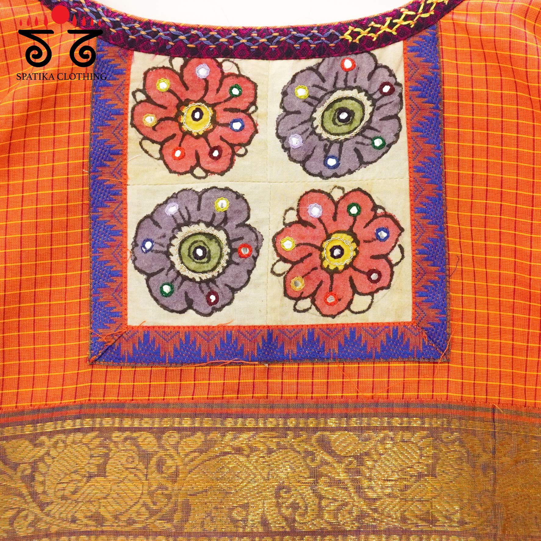 Orange Chettinad - Pen Kalamkari Blouse