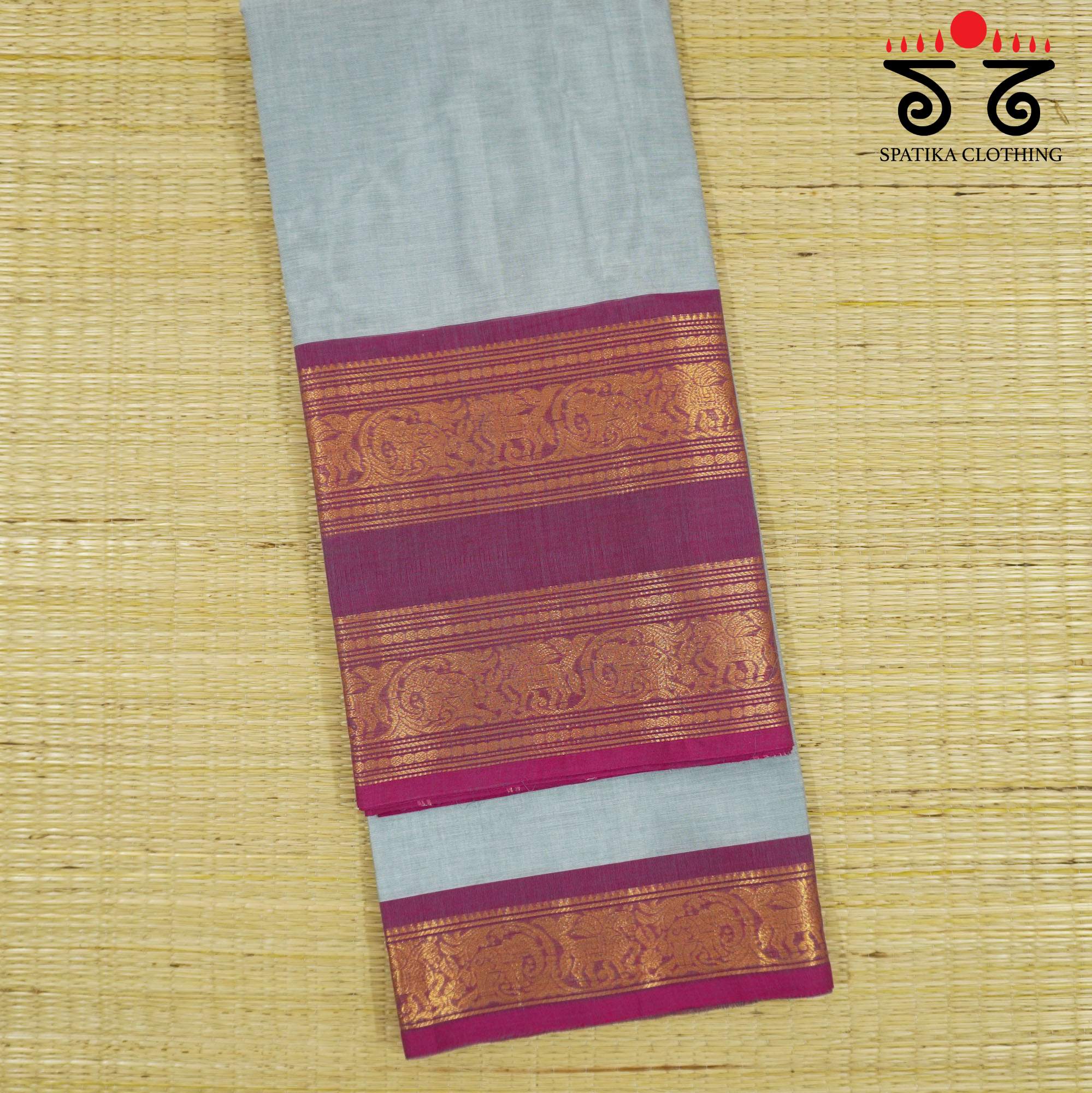 Light Grey Chettinad Cotton Saree