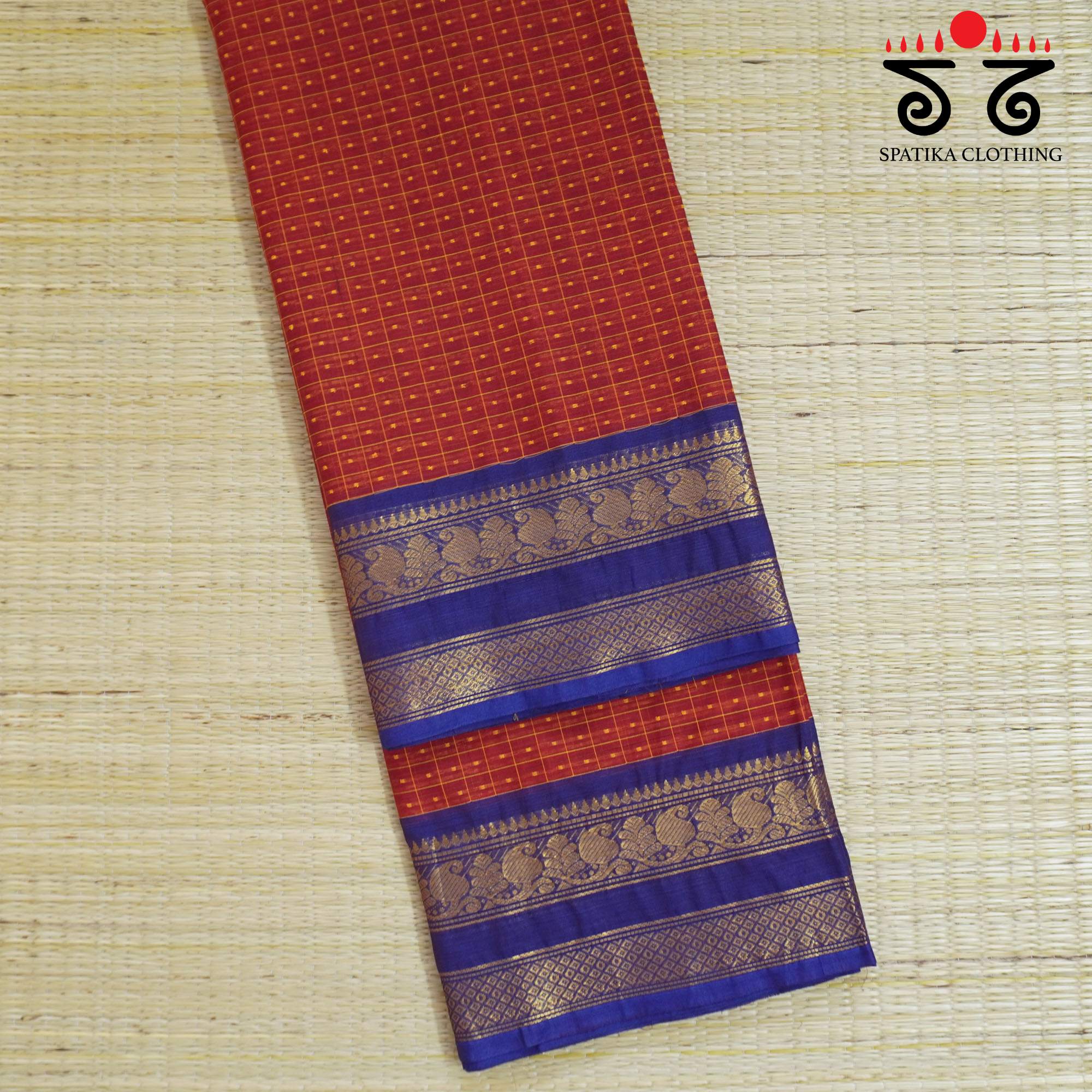 Red Chettinad Cotton Saree