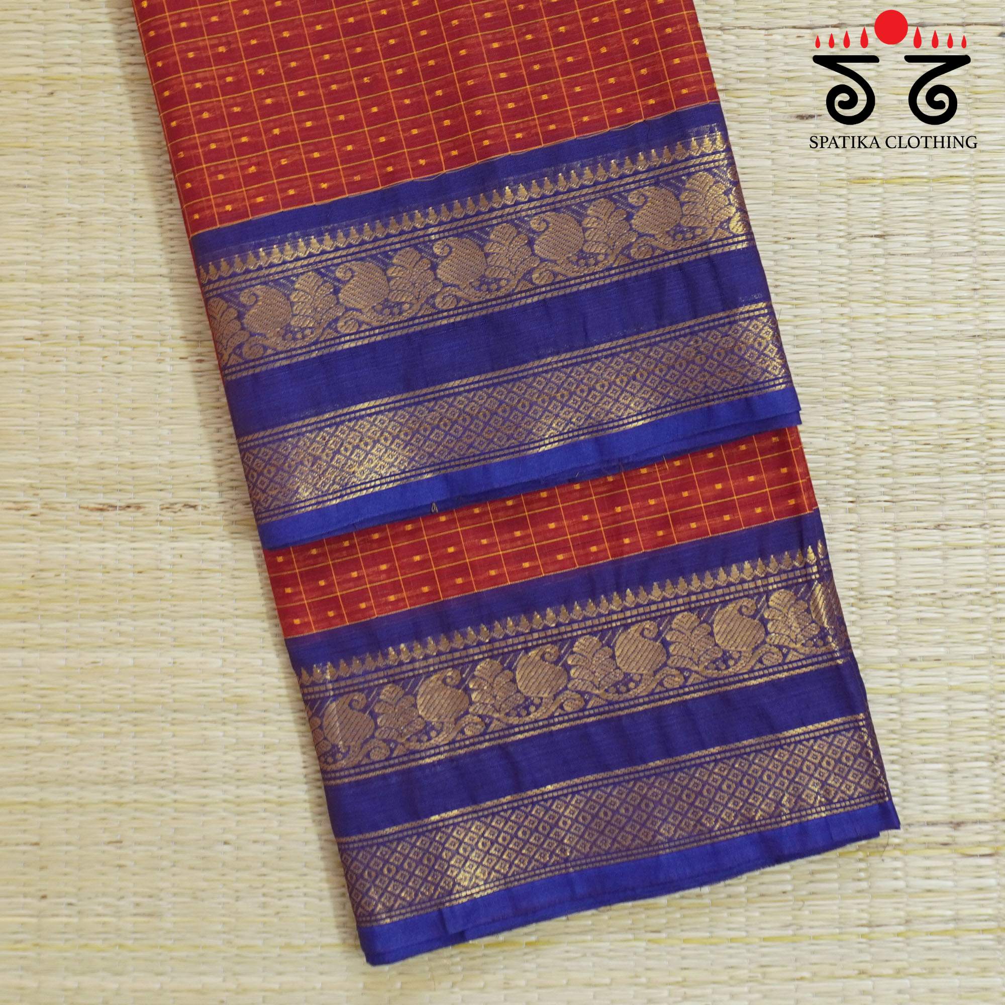Red Chettinad Cotton Saree