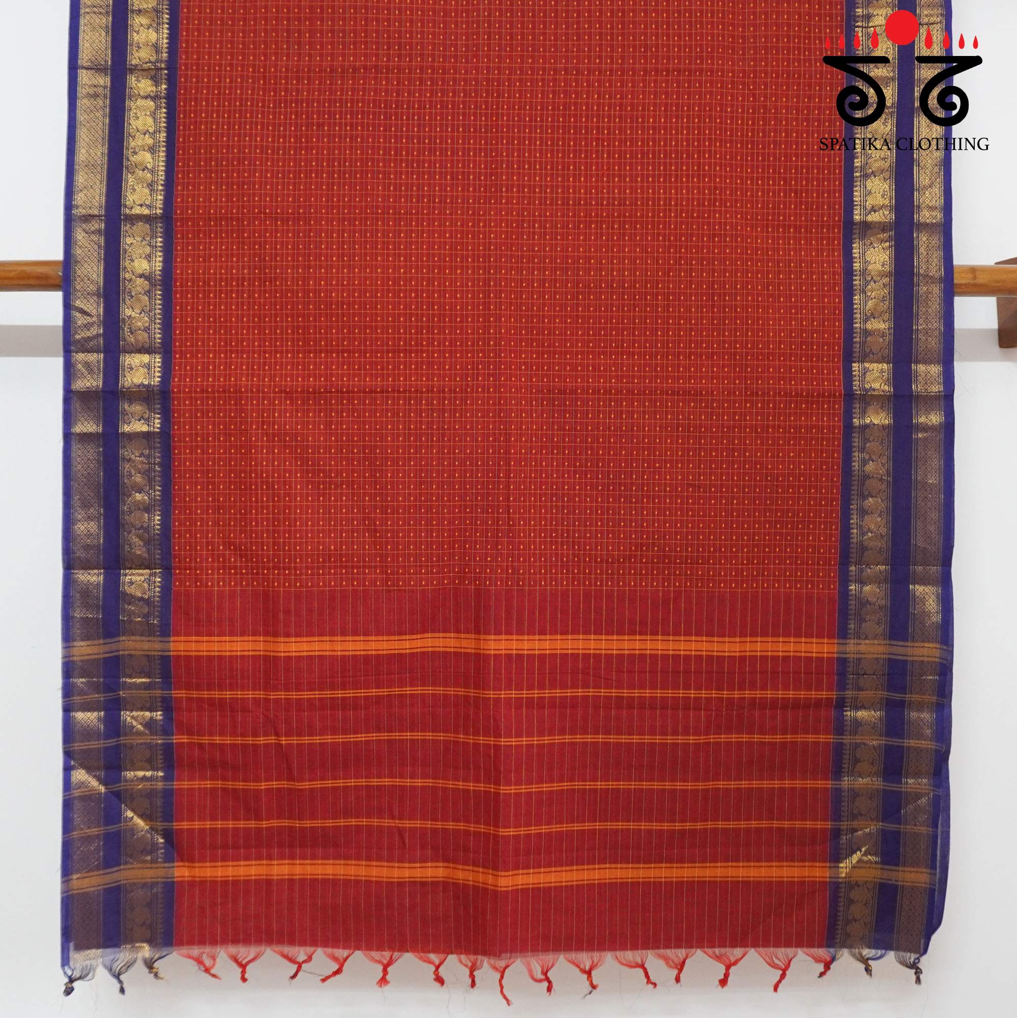 Red Chettinad Cotton Saree