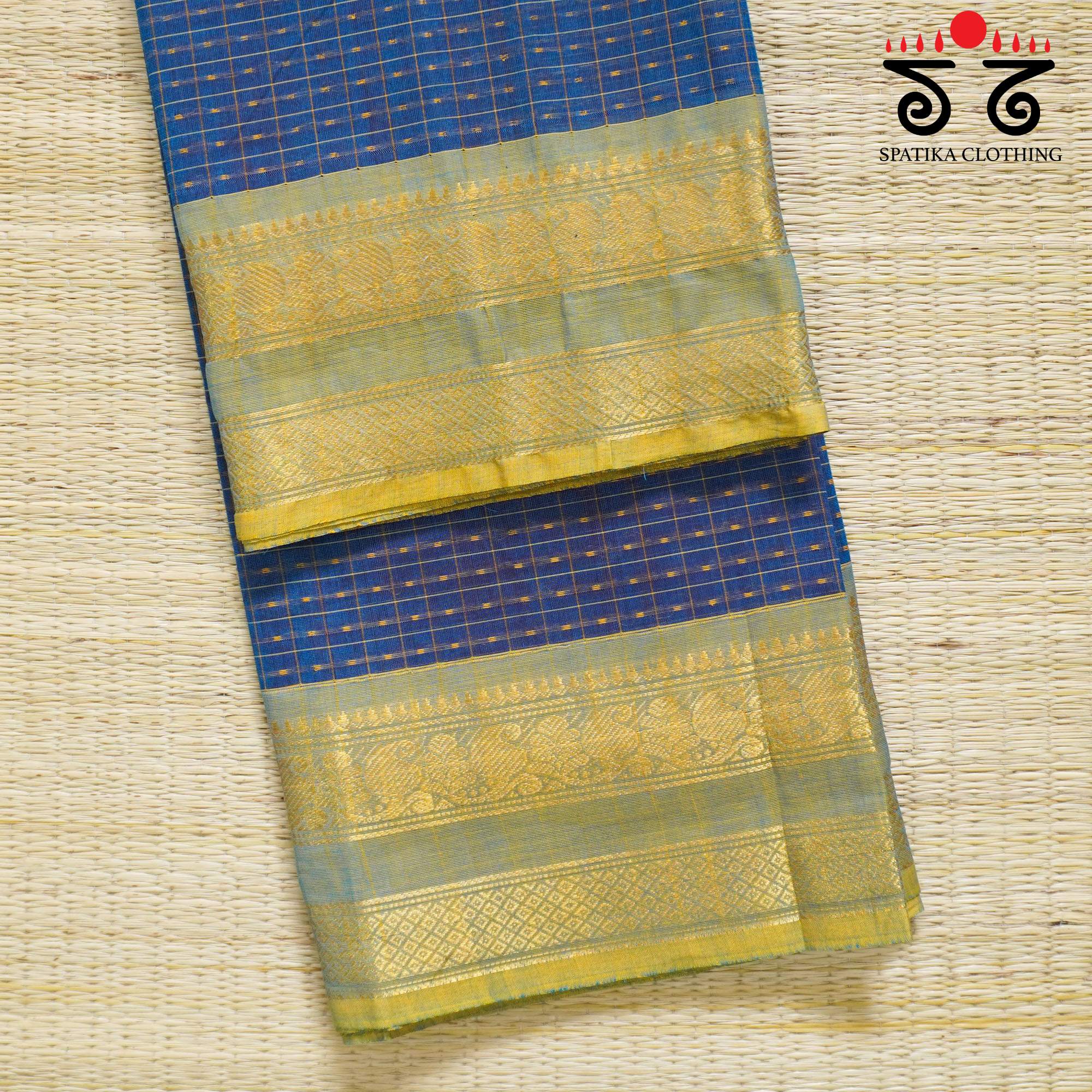 Blue Chettinad Cotton Saree