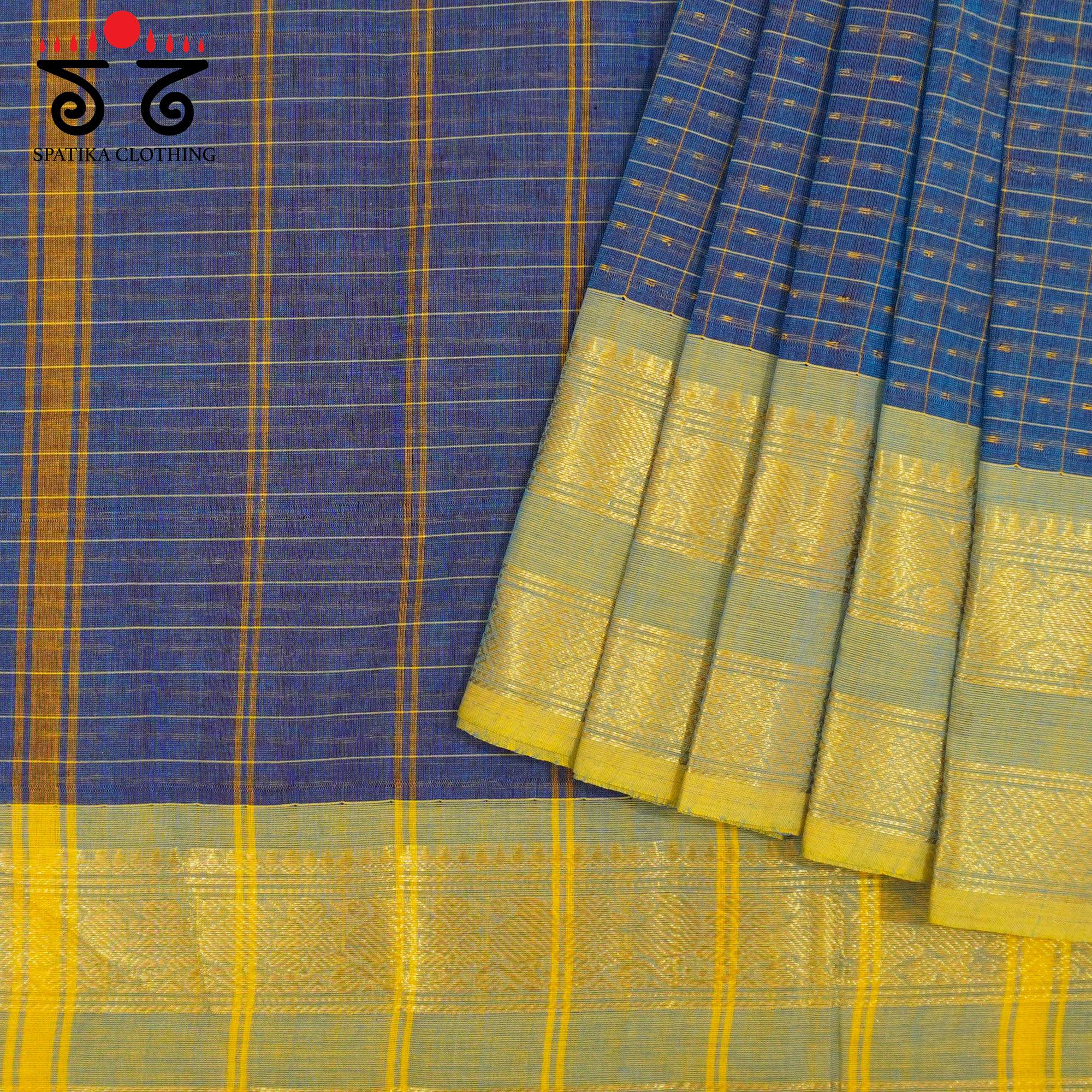 Blue Chettinad Cotton Saree