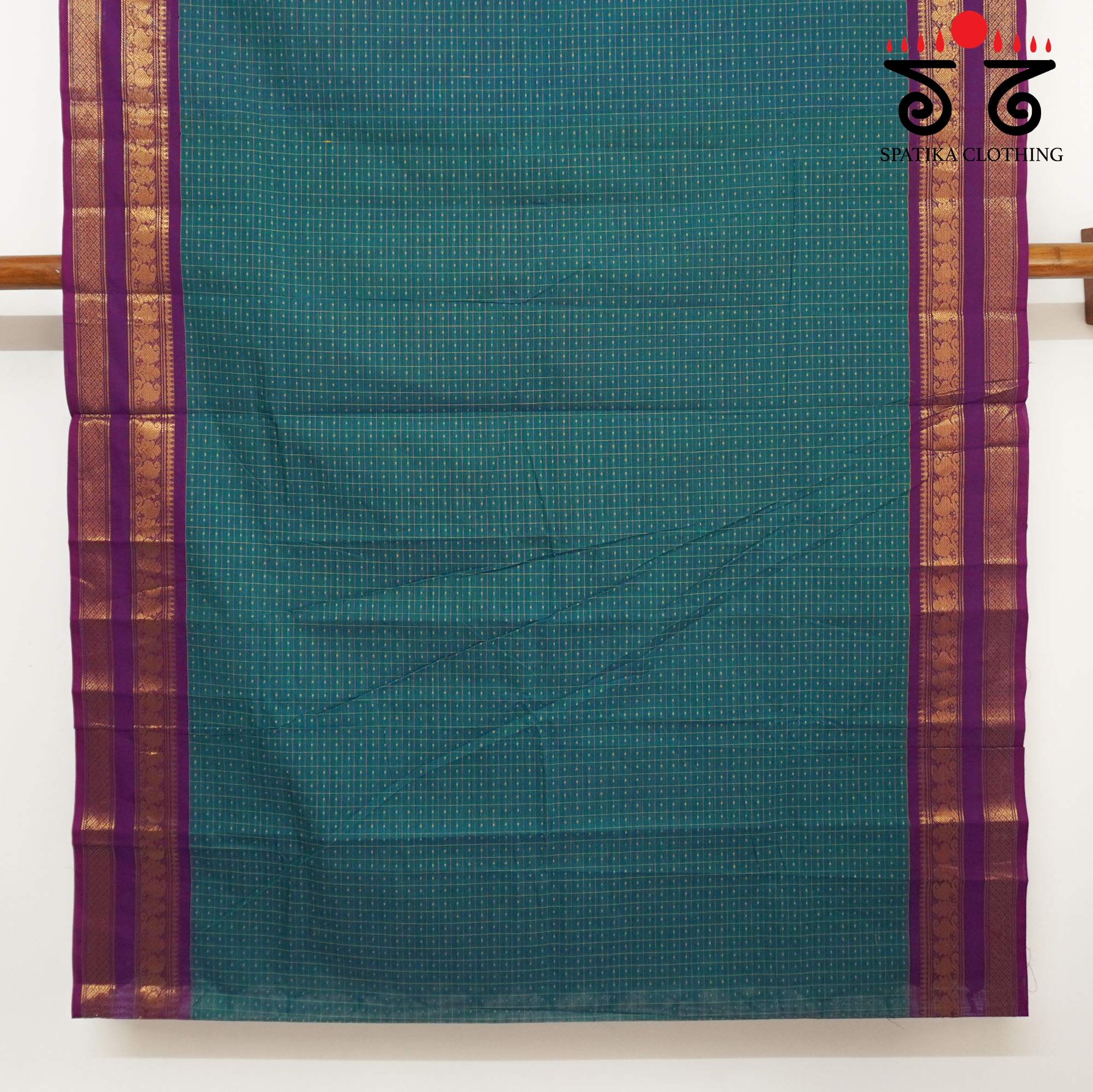 Peacock Blue Chettinad Cotton Saree