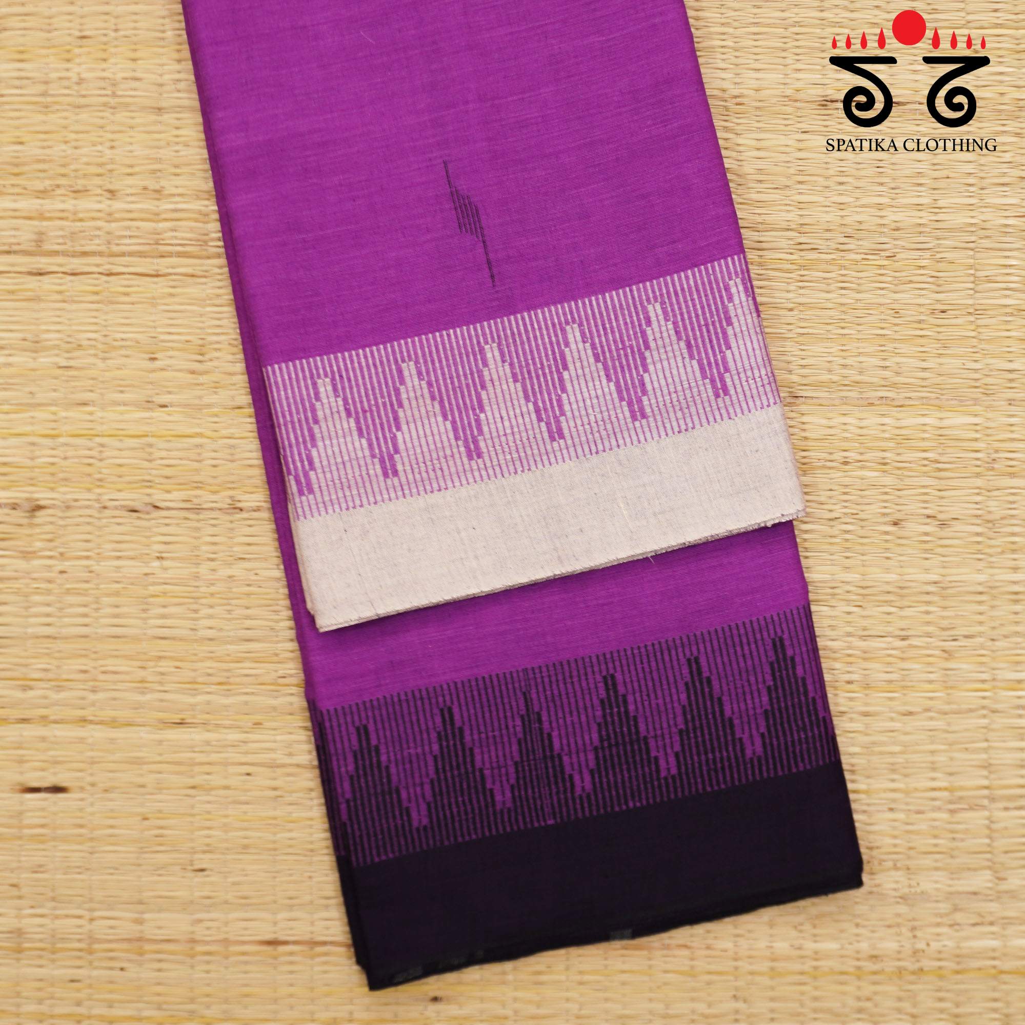 Pink Begampur Handwoven Cotton Saree