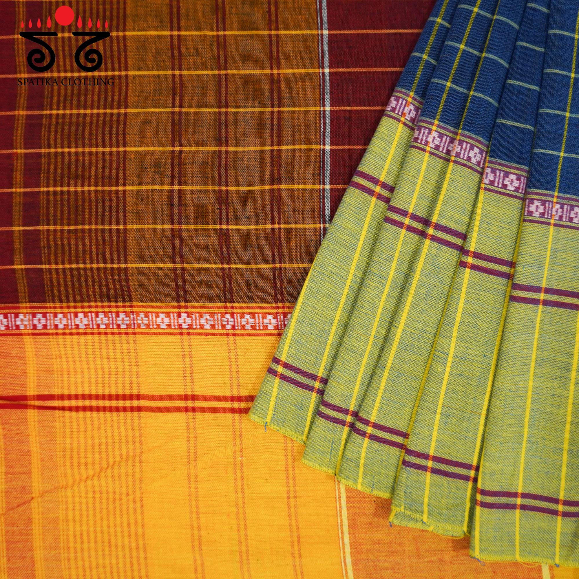 Blue Chettinad Cotton Saree
