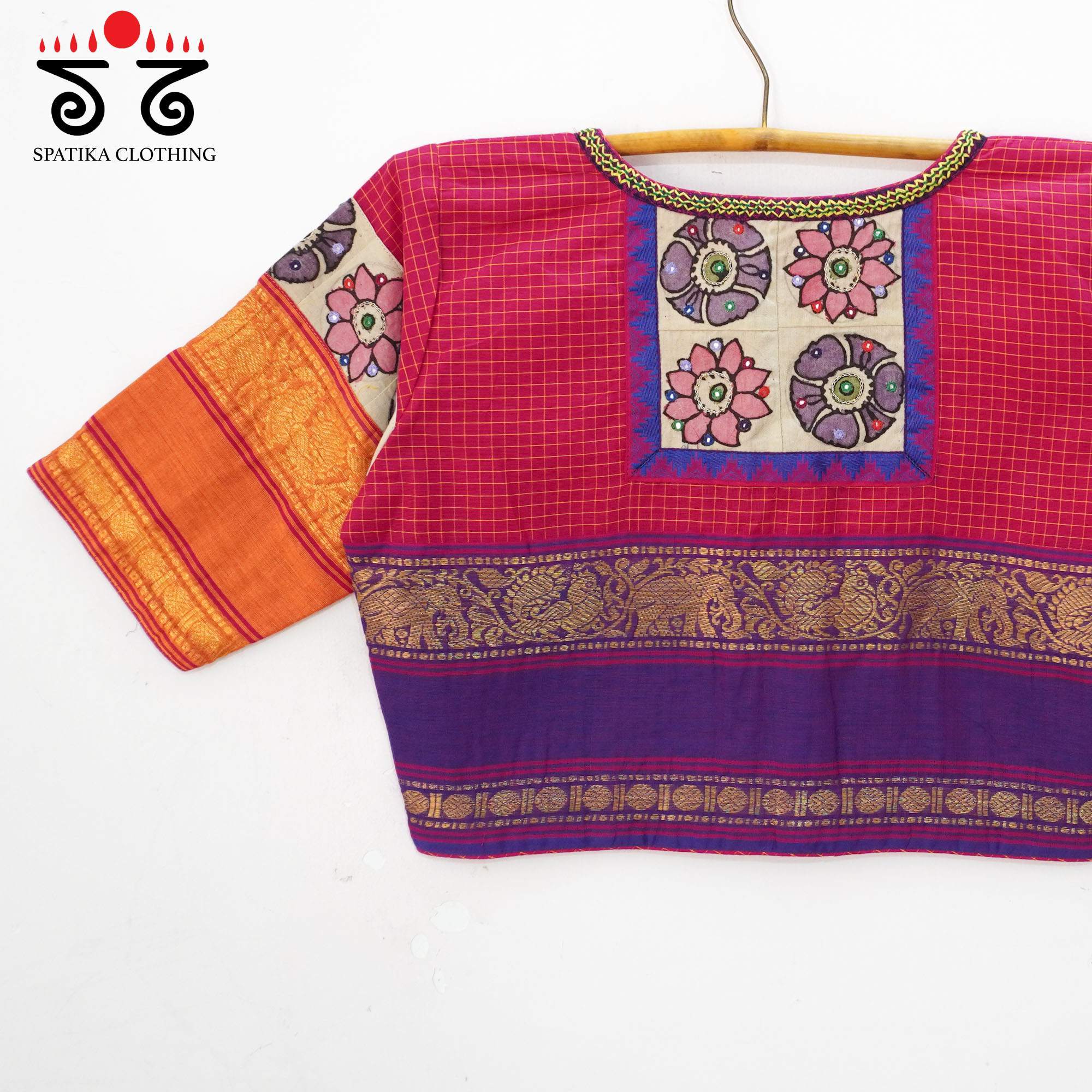 Pink Chettinad - Pen Kalamkari Blouse