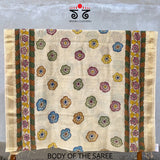 Pen Kalamkari On Maheshwari Silk Cotton Saree