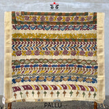 Pen Kalamkari On Maheshwari Silk Cotton Saree