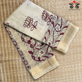 Pen Kalamkari On Maheshwari Silk Cotton Saree
