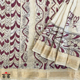 Pen Kalamkari On Maheshwari Silk Cotton Saree