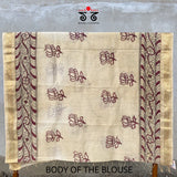 Pen Kalamkari On Maheshwari Silk Cotton Saree
