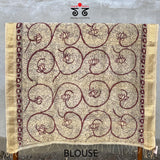 Pen Kalamkari On Maheshwari Silk Cotton Saree