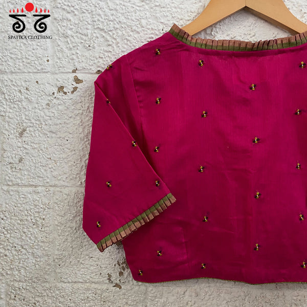Chanderi Frilled  Blouse