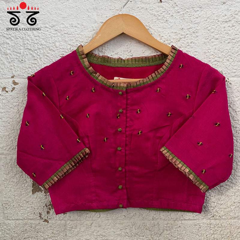 Chanderi Frilled  Blouse