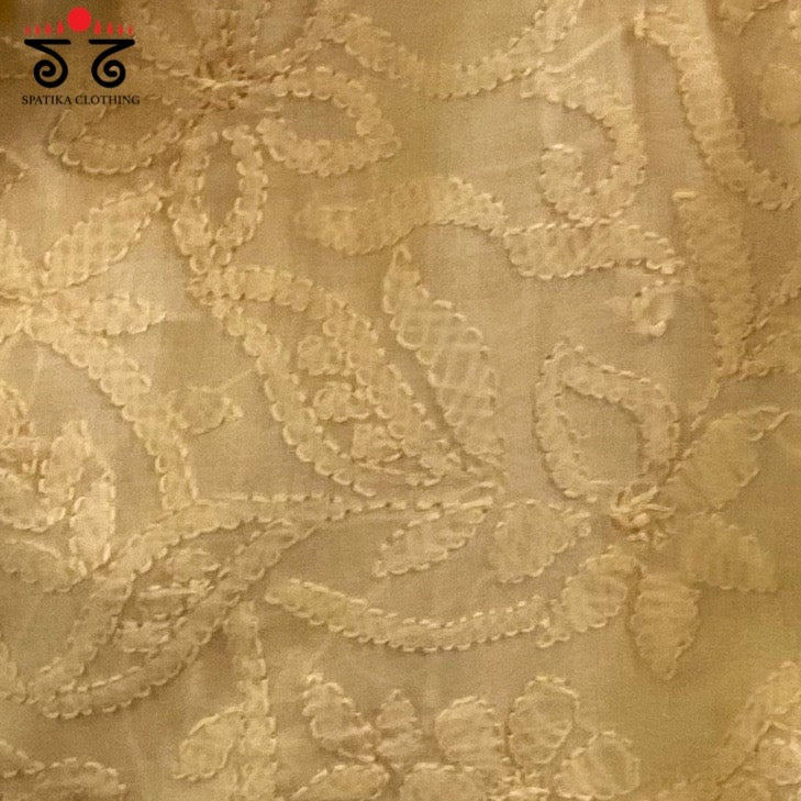 Lucknow Chikan Hand - Embroidered Blouse