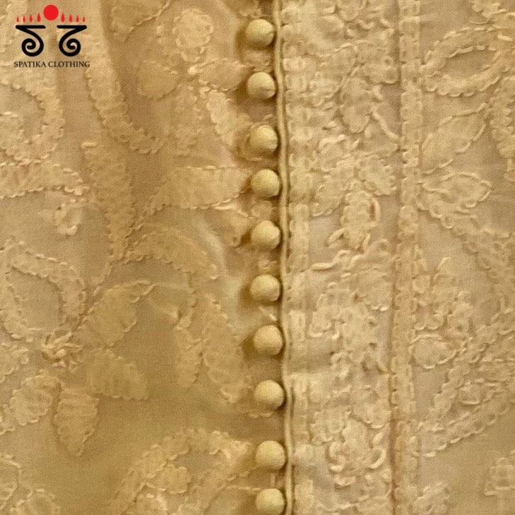 Lucknow Chikan Hand - Embroidered Blouse