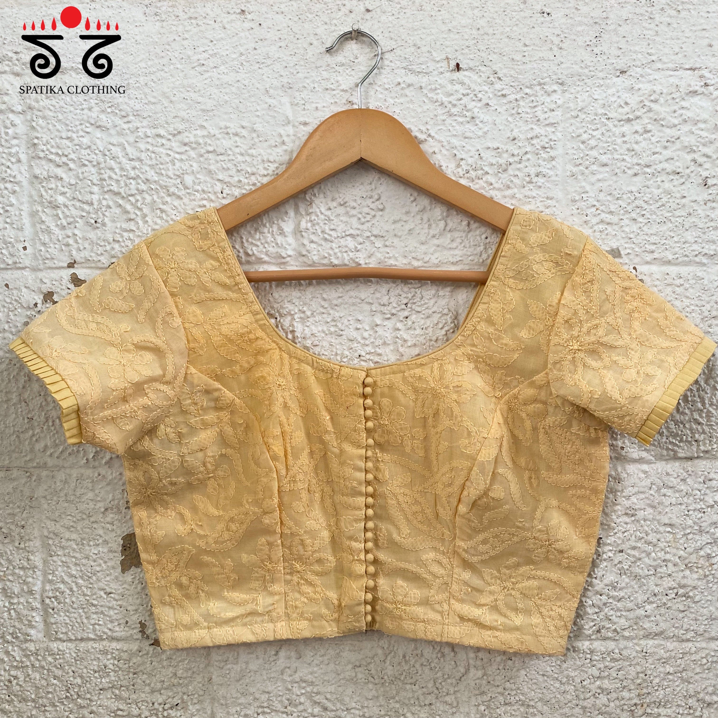 Lucknow Chikan Hand - Embroidered Blouse
