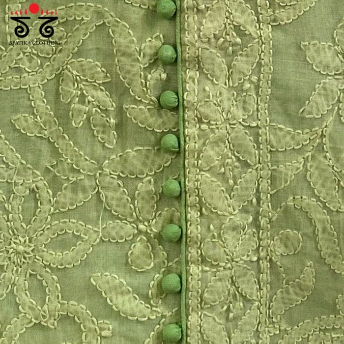 Lucknow Chikan Hand - Embroidered Blouse
