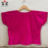 Hand - Embroidered Silk Crop Top