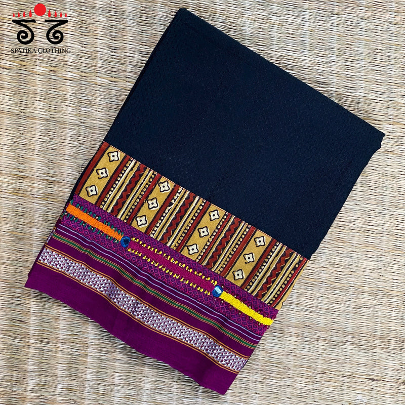 Hand- Embroidered Khun Blouse Fabric